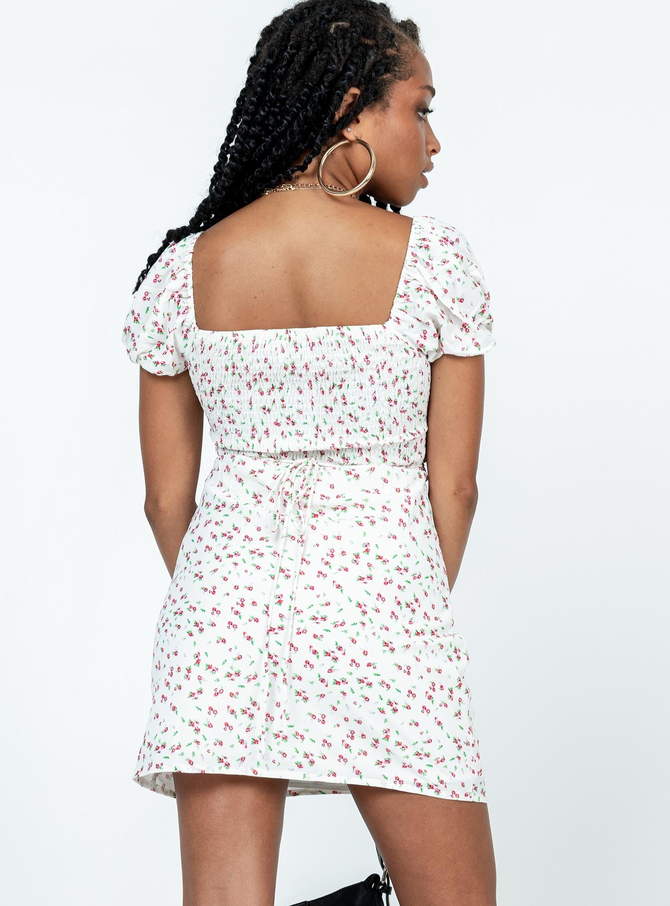 Nakita Mini Dress White Floral - Image 5