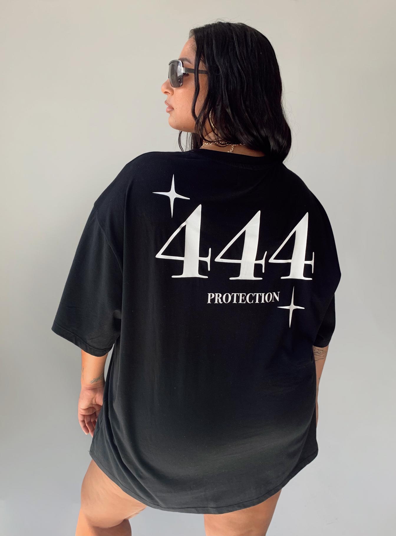 444 Oversize Tee Black Curve - Image 4
