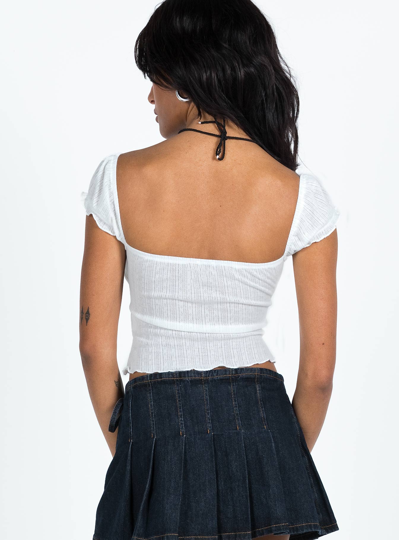 Posito Pointelle Top White - Image 7