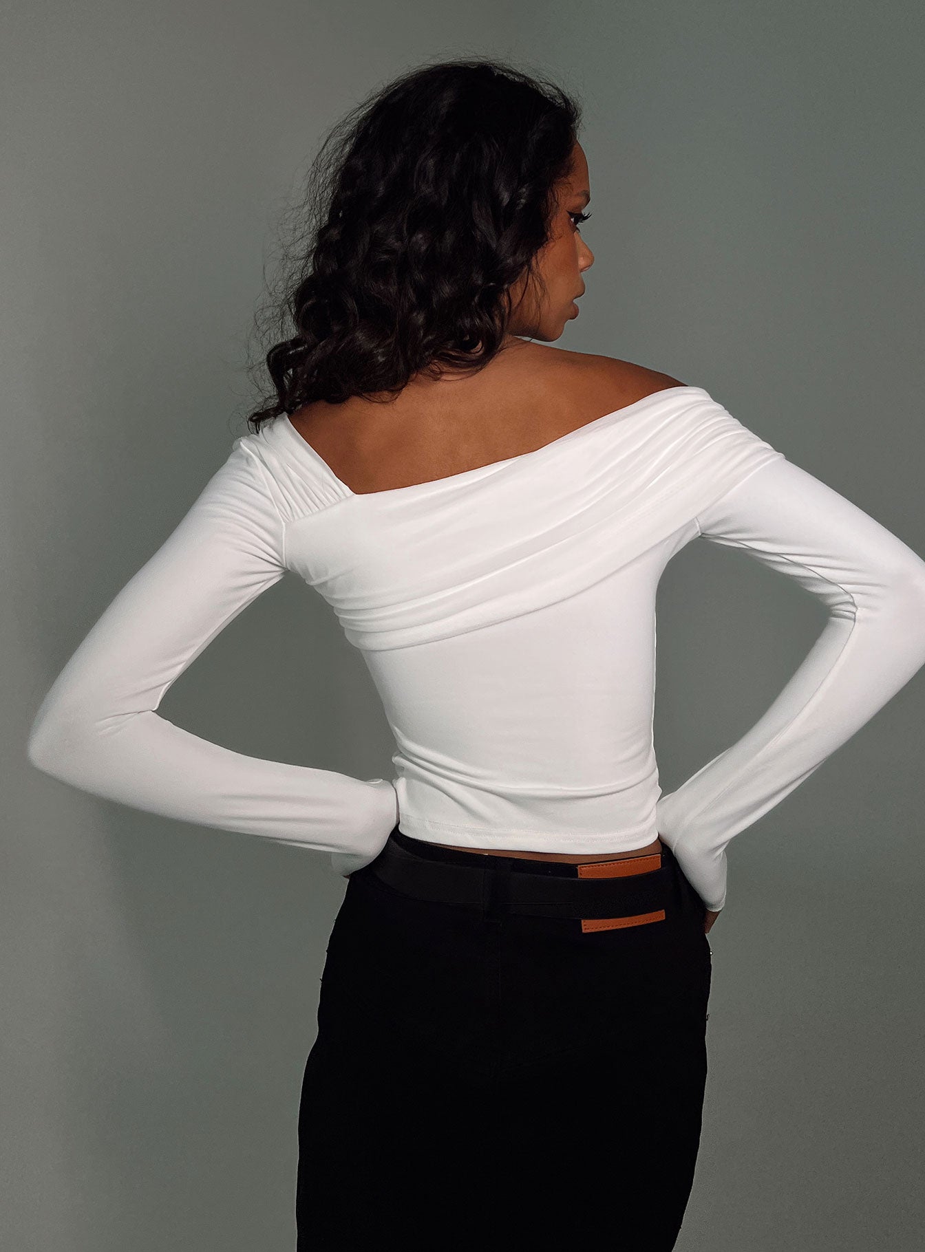 Lynsey Long Sleeve Top White - Image 4
