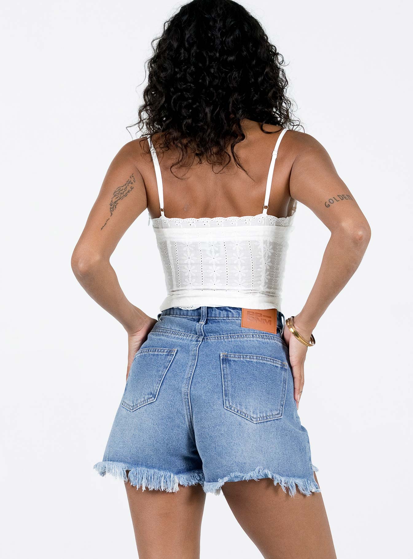 Kalynda Denim Shorts Mid Wash Blue - Image 5