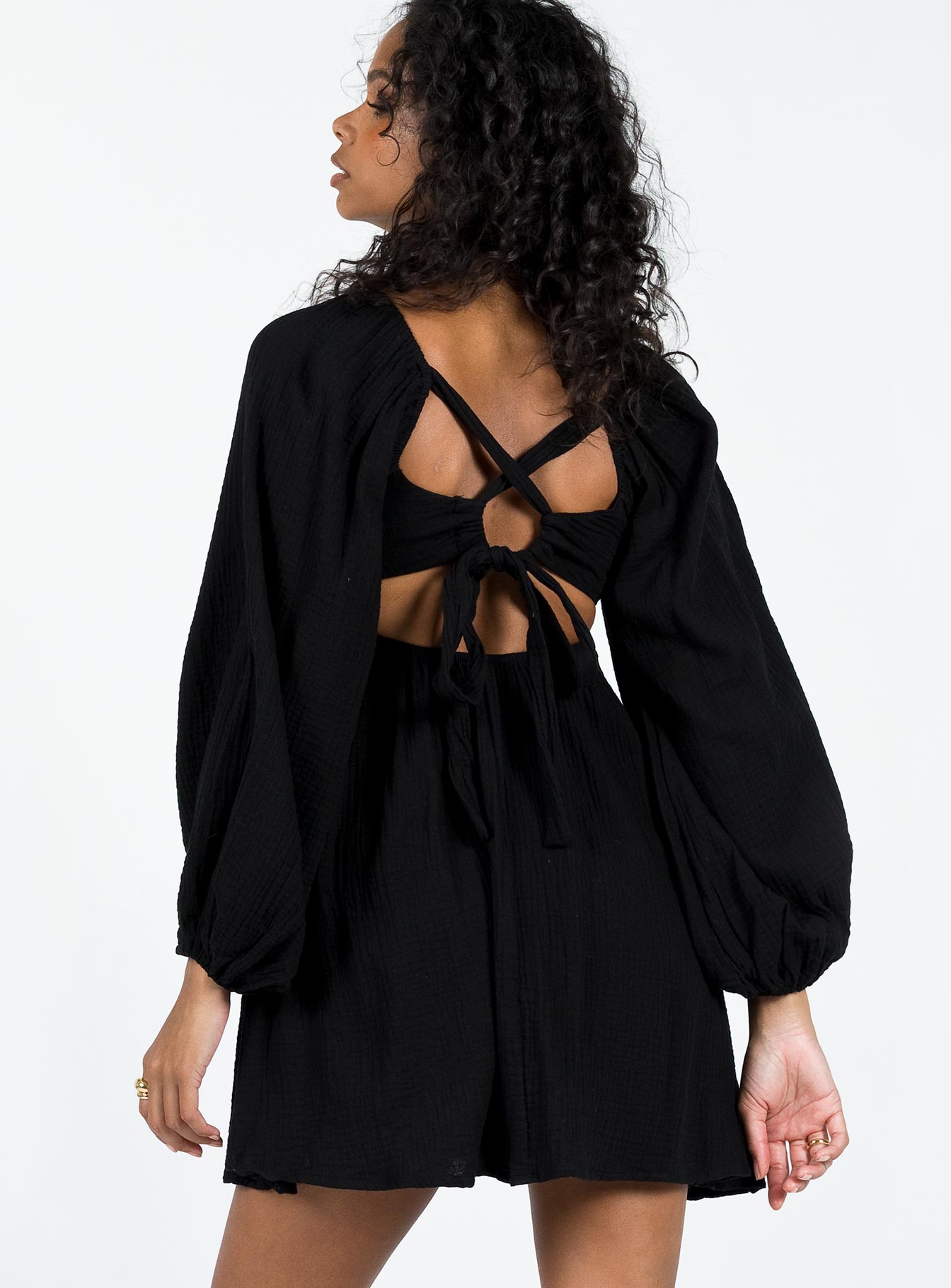 Let's Dance Mini Long Sleeve Dress Black - Image 5