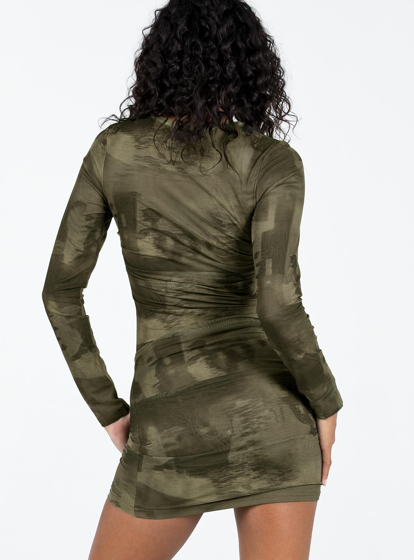 Favel Mini Dress Khaki - Image 5