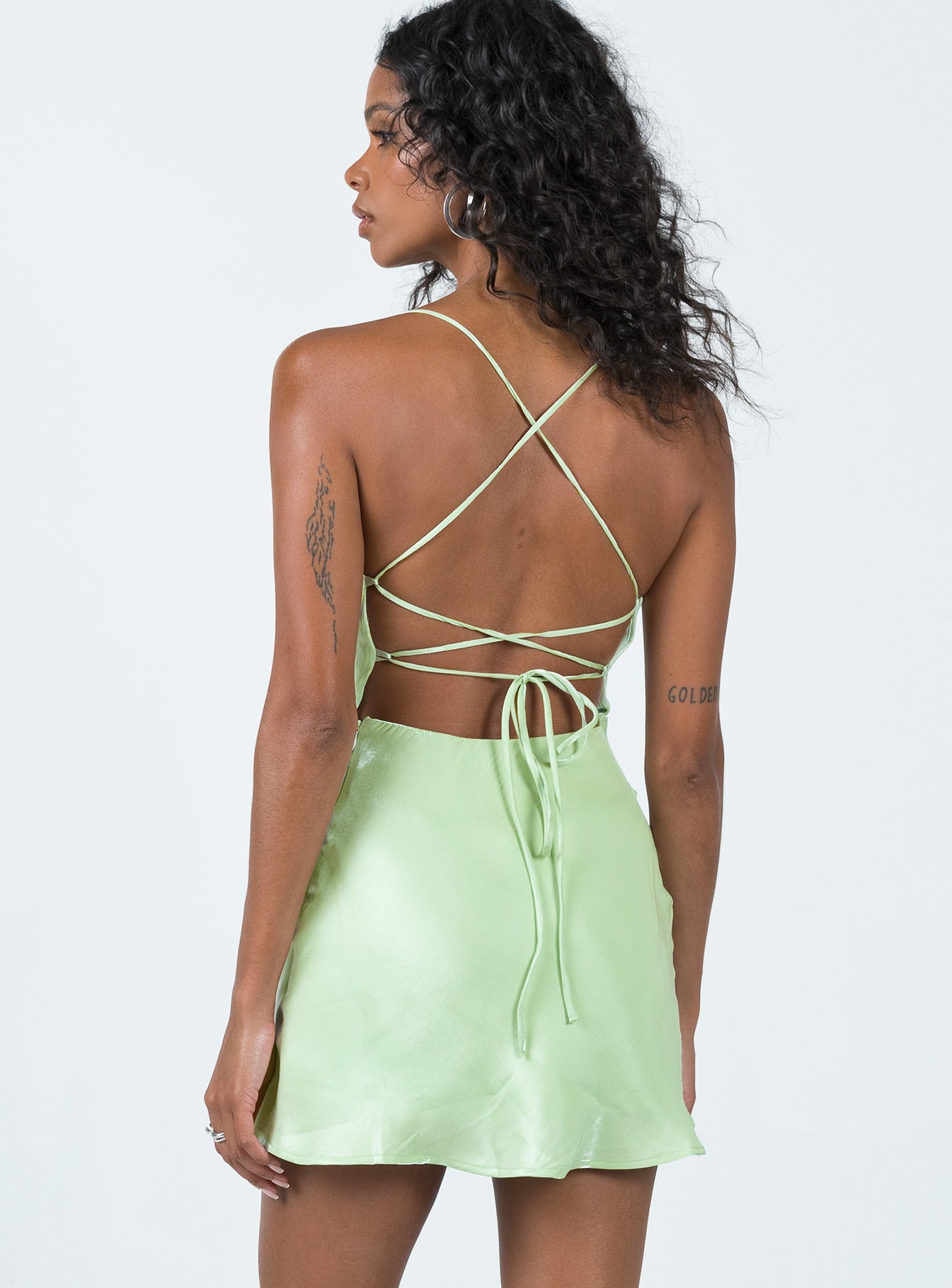 Celena Mini Dress Green - Image 5