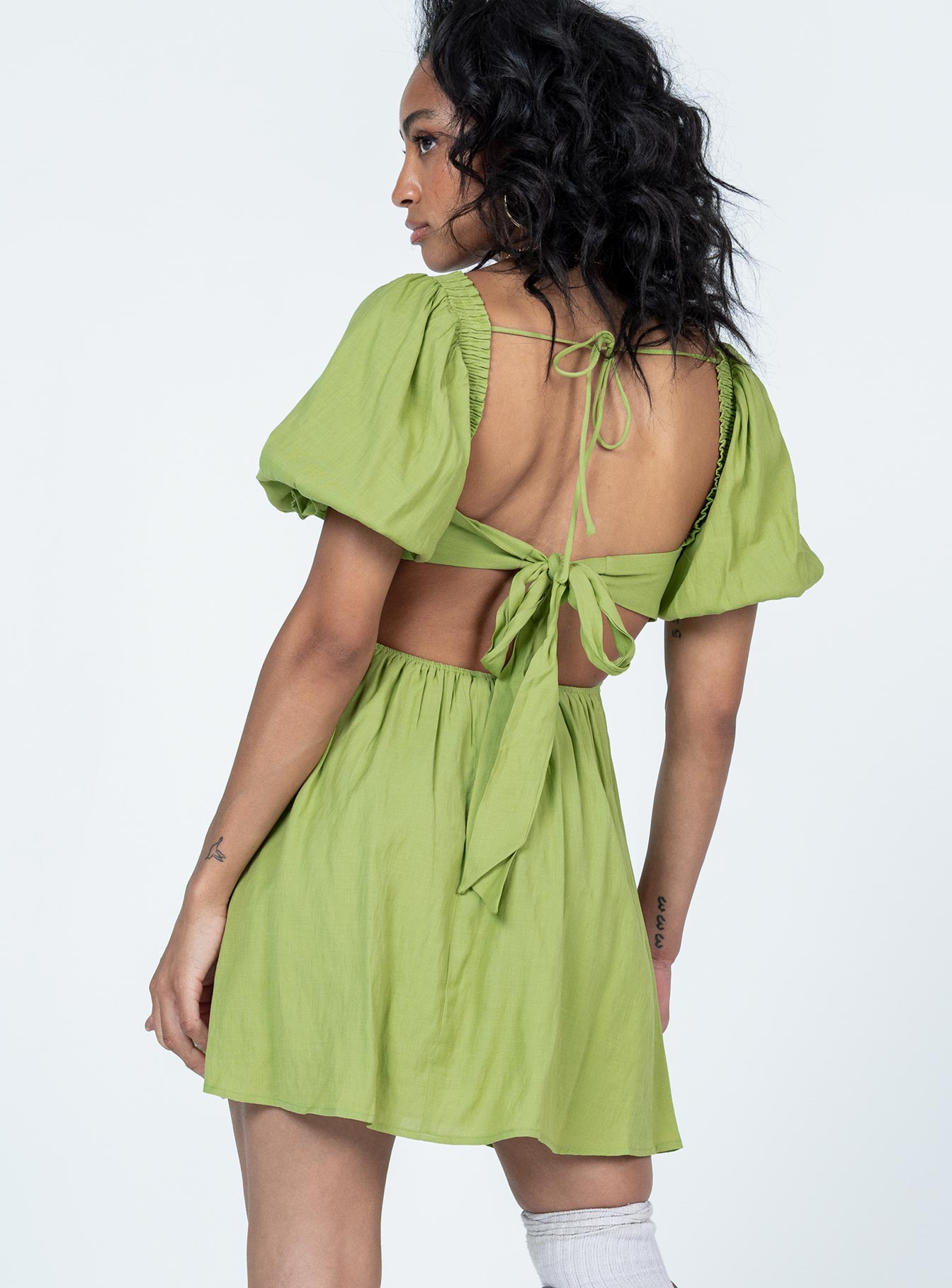 Dani Mini Dress Green - Image 5