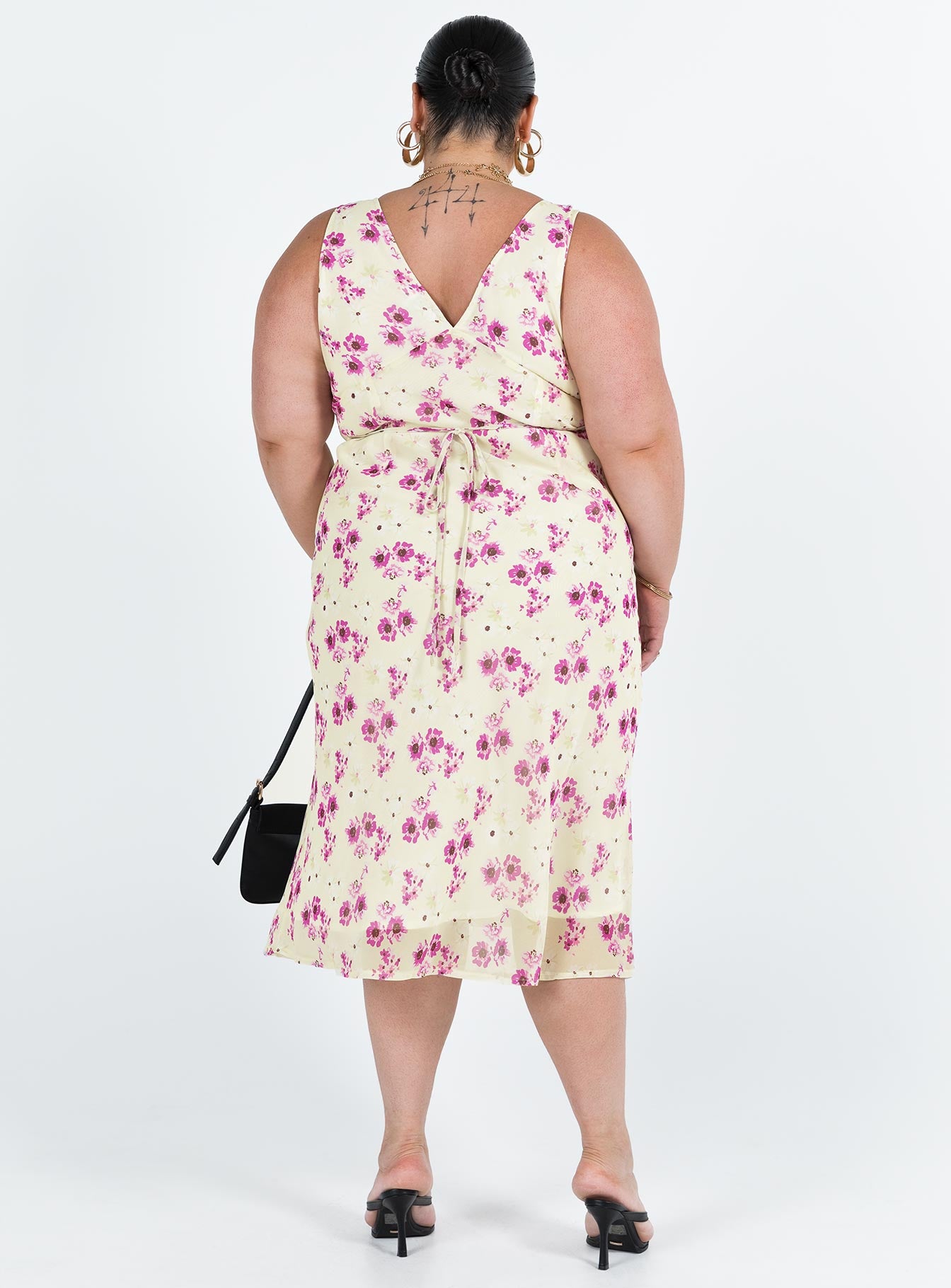Nellie Midi Dress Yellow Floral Curve - Image 5