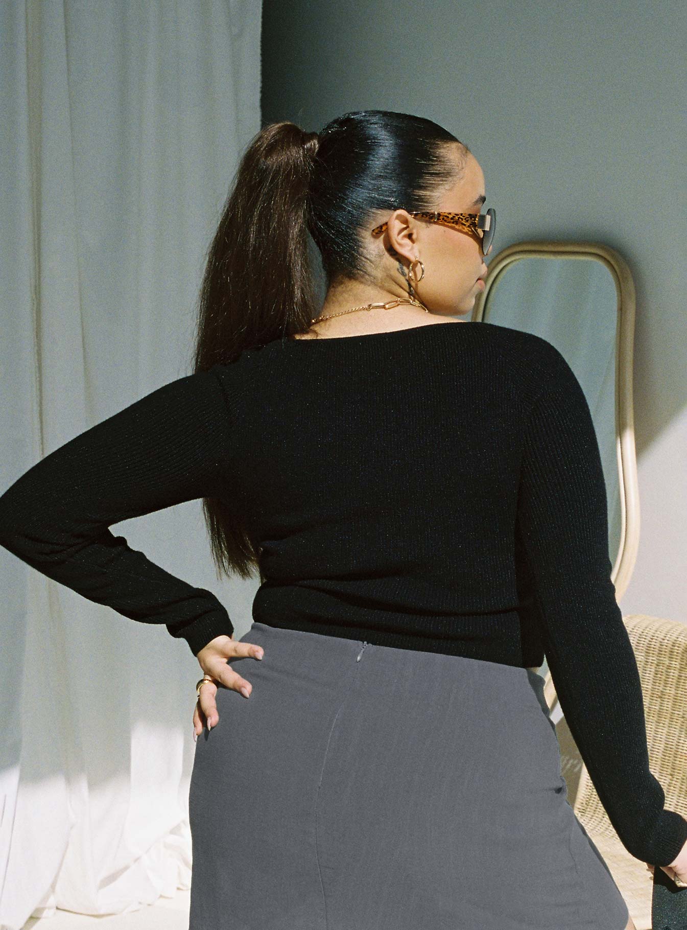 Alima Long Sleeve Top Black Curve - Image 4