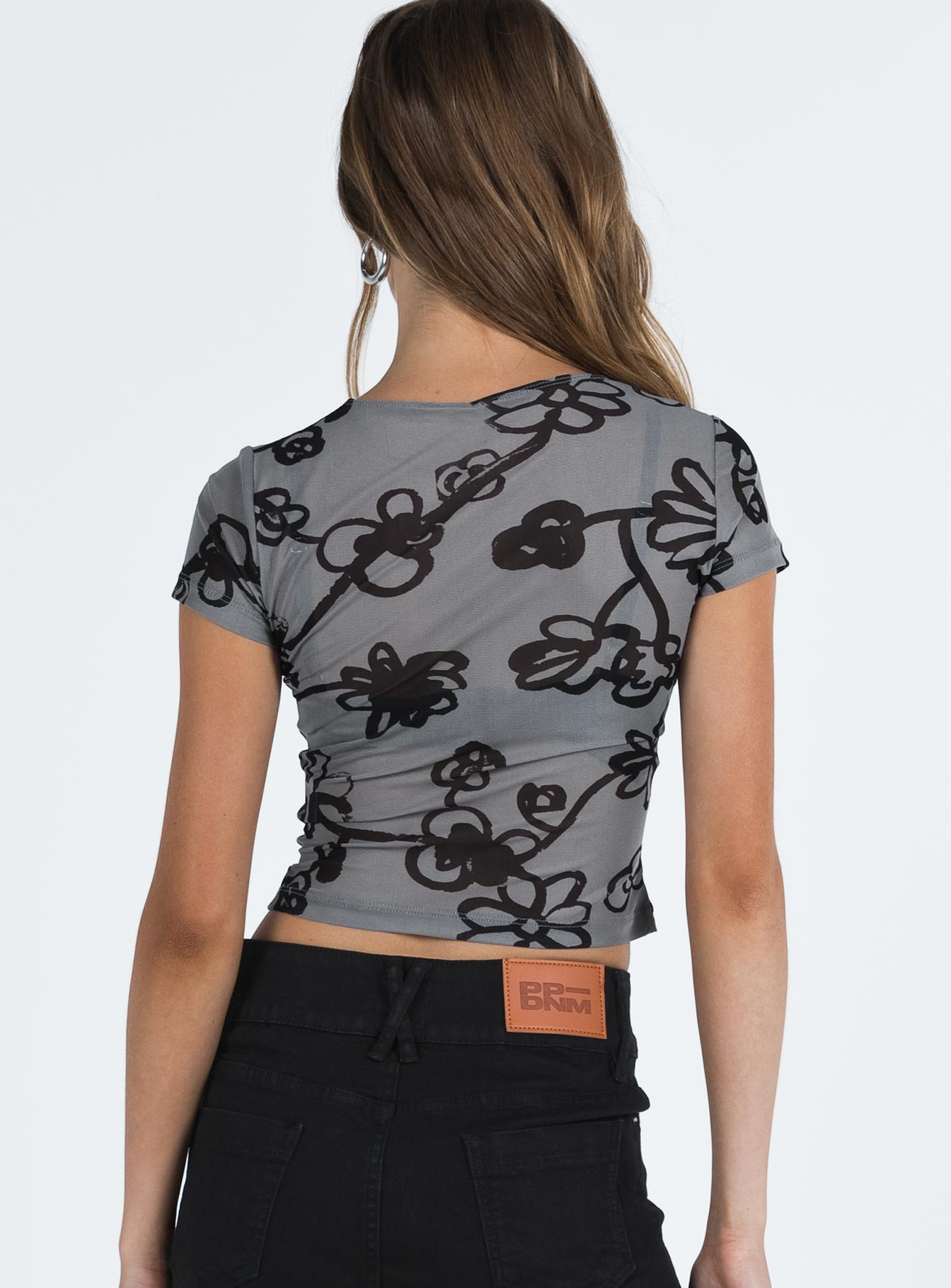 Tamara Top Mesh Grey Floral - Image 5