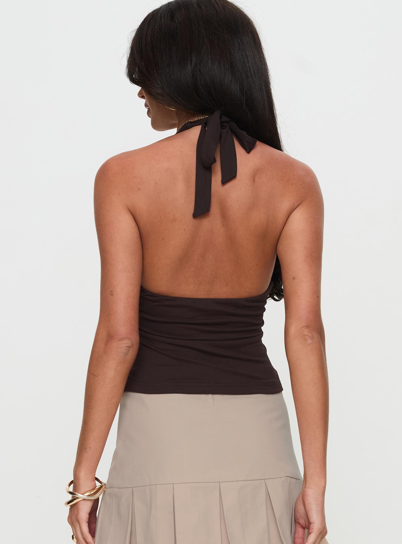 No Hard Feelings Twist Top Brown - Image 5