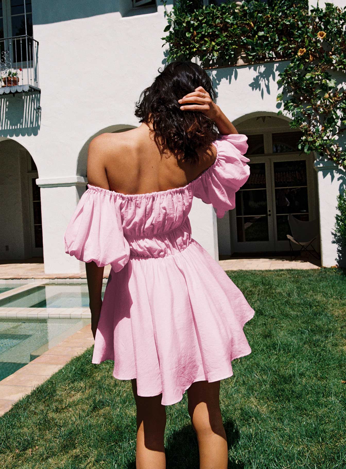 Halton Mini Dress Pink - Image 4