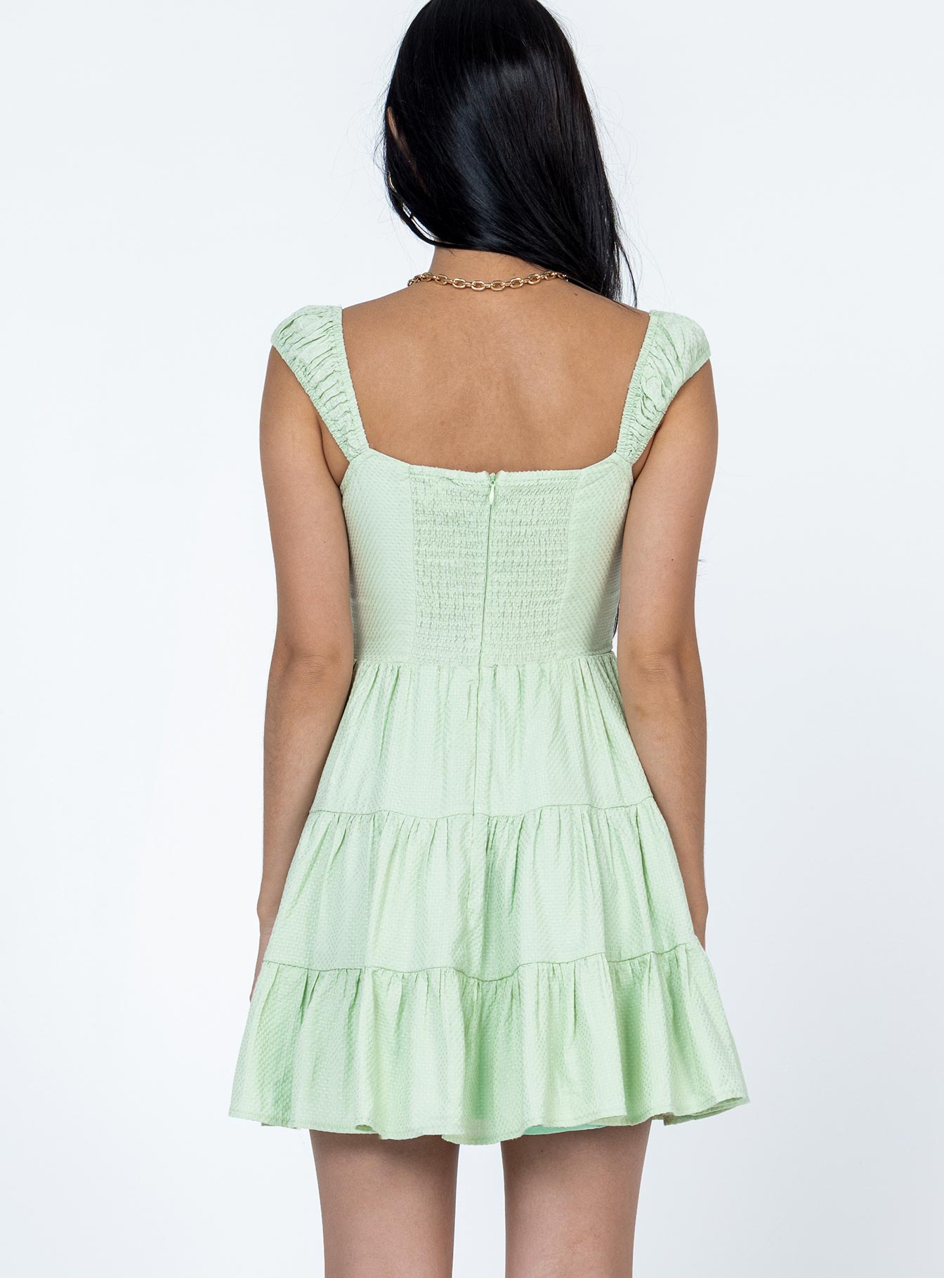 Oski Mini Dress Green - Image 4