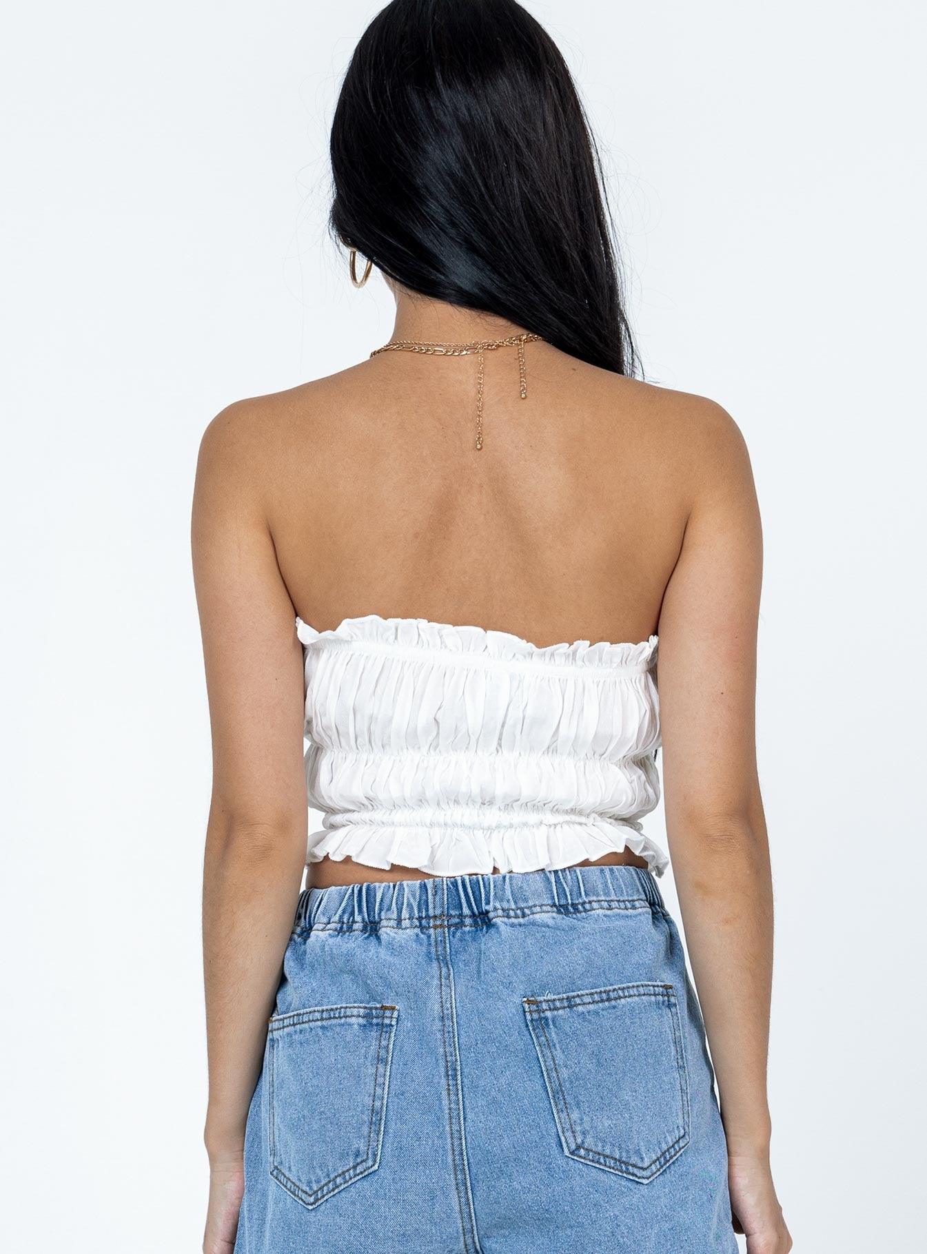 Janey Strapless Top White - Image 4
