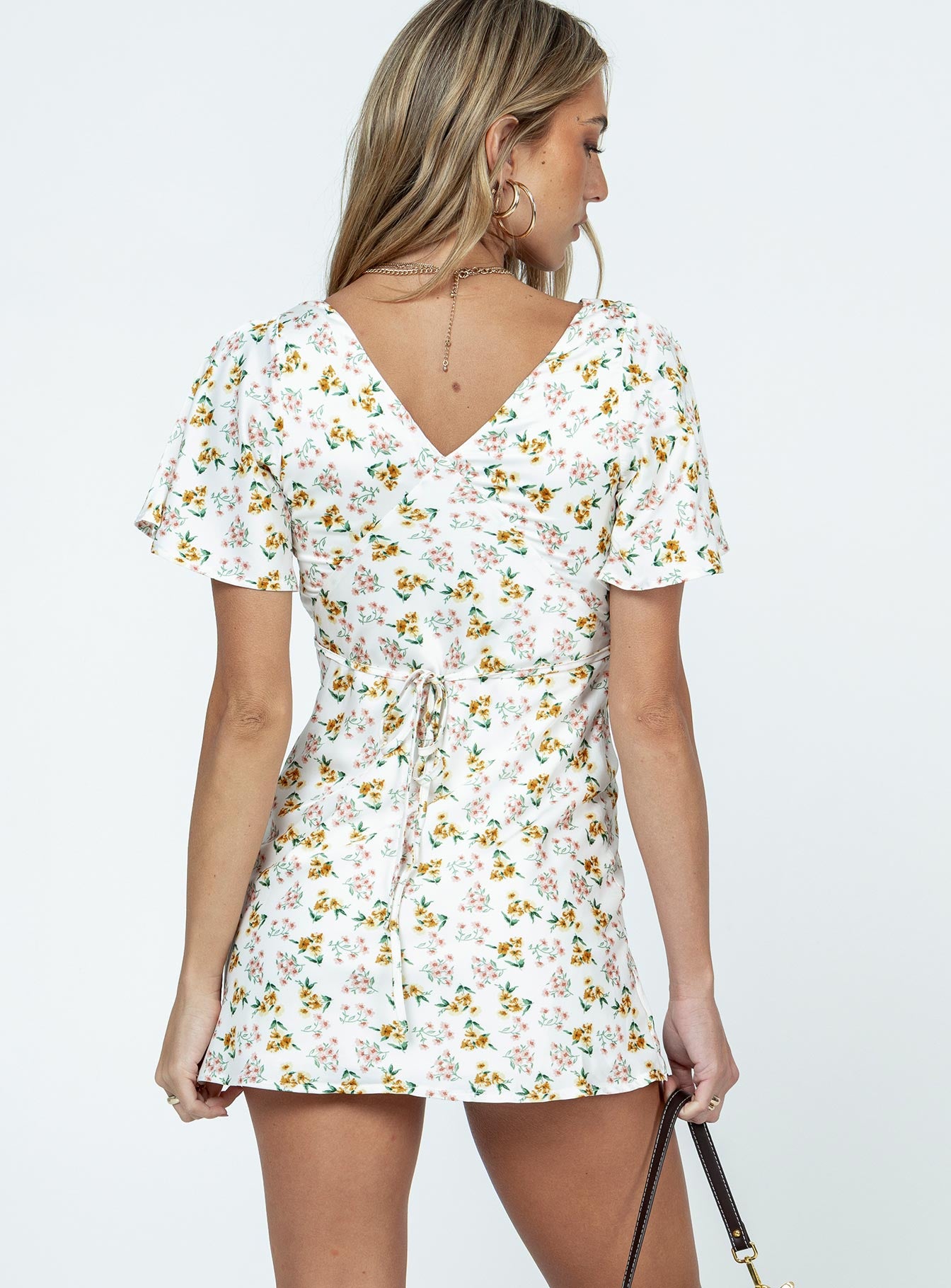 Lucine Mini Dress White Floral - Image 5
