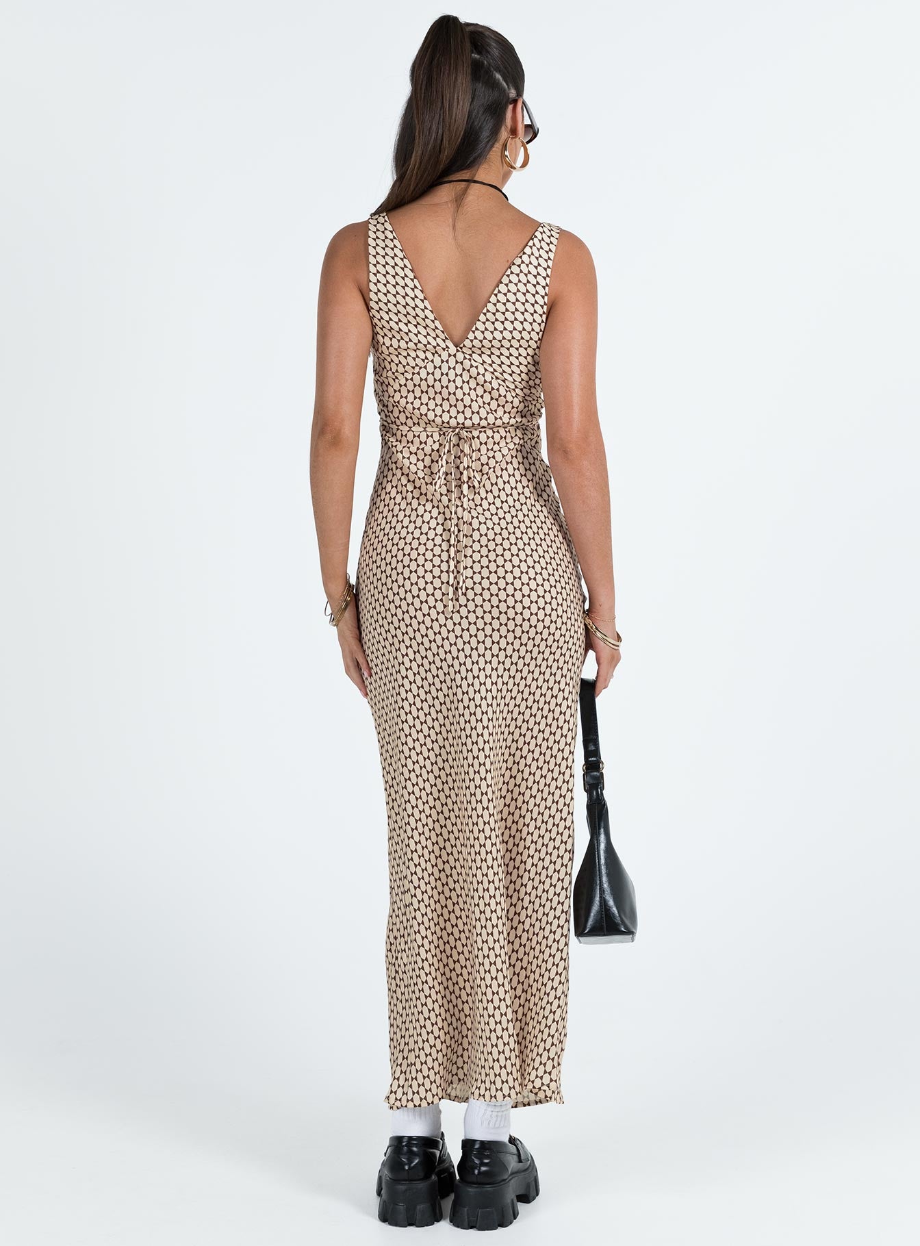 Maysa Geo Maxi Dress Beige - Image 6