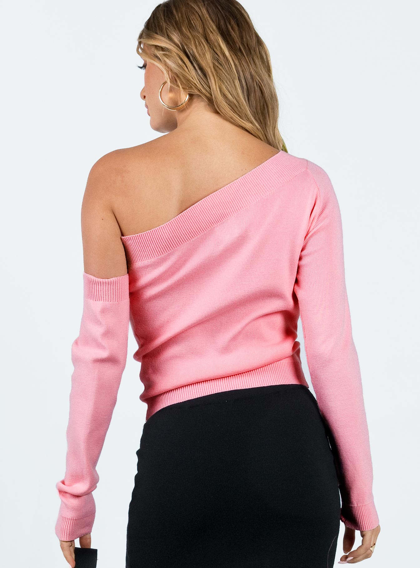 Yvonne One Shoulder Sweater Pink - Image 2