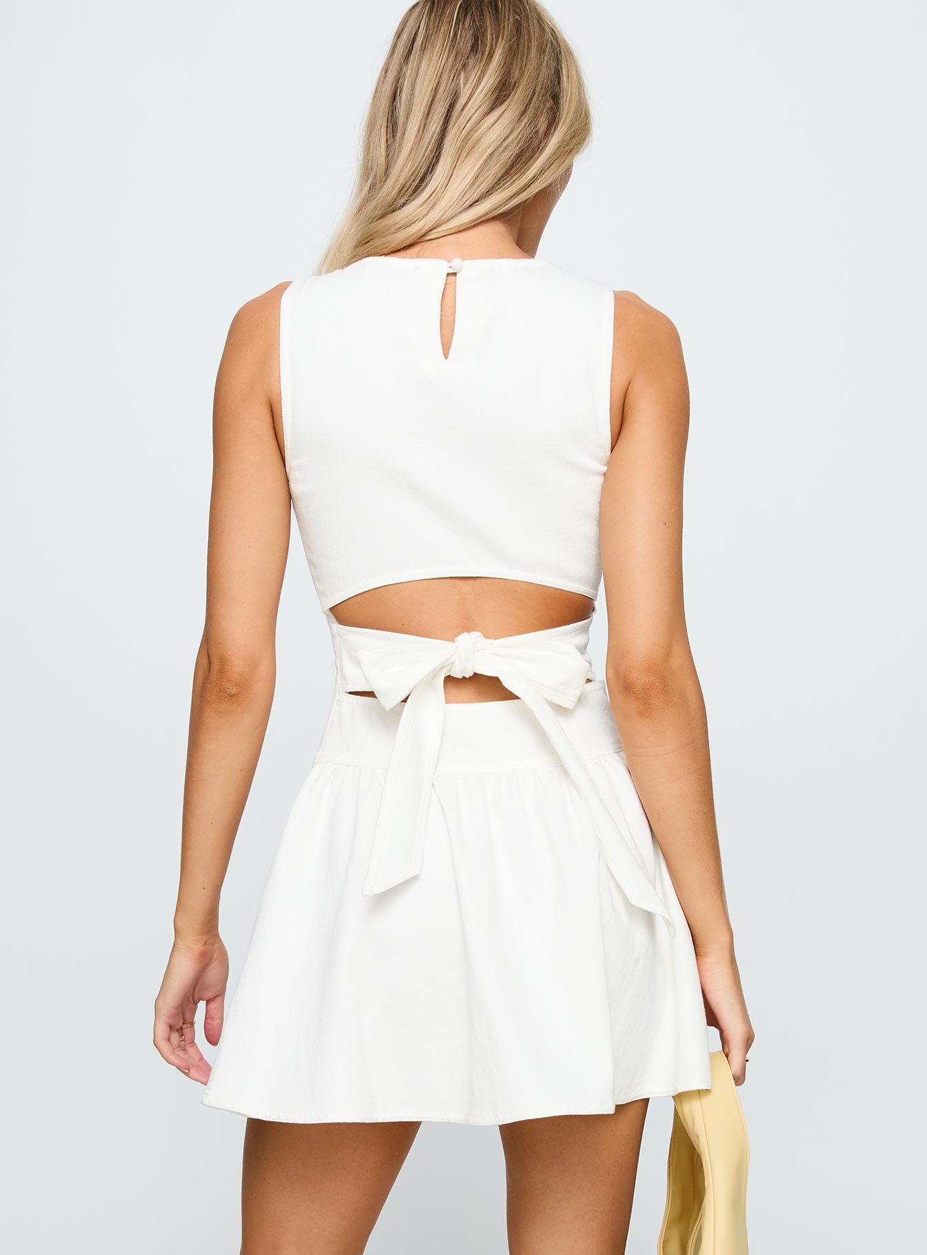 Faela Tie Back Mini Dress White - Image 5