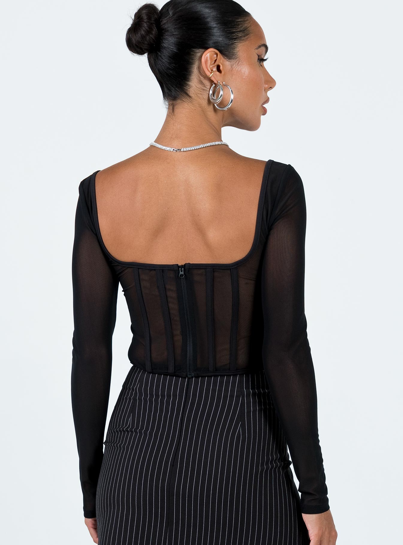 Costello Long Sleeve Top Black - Image 5