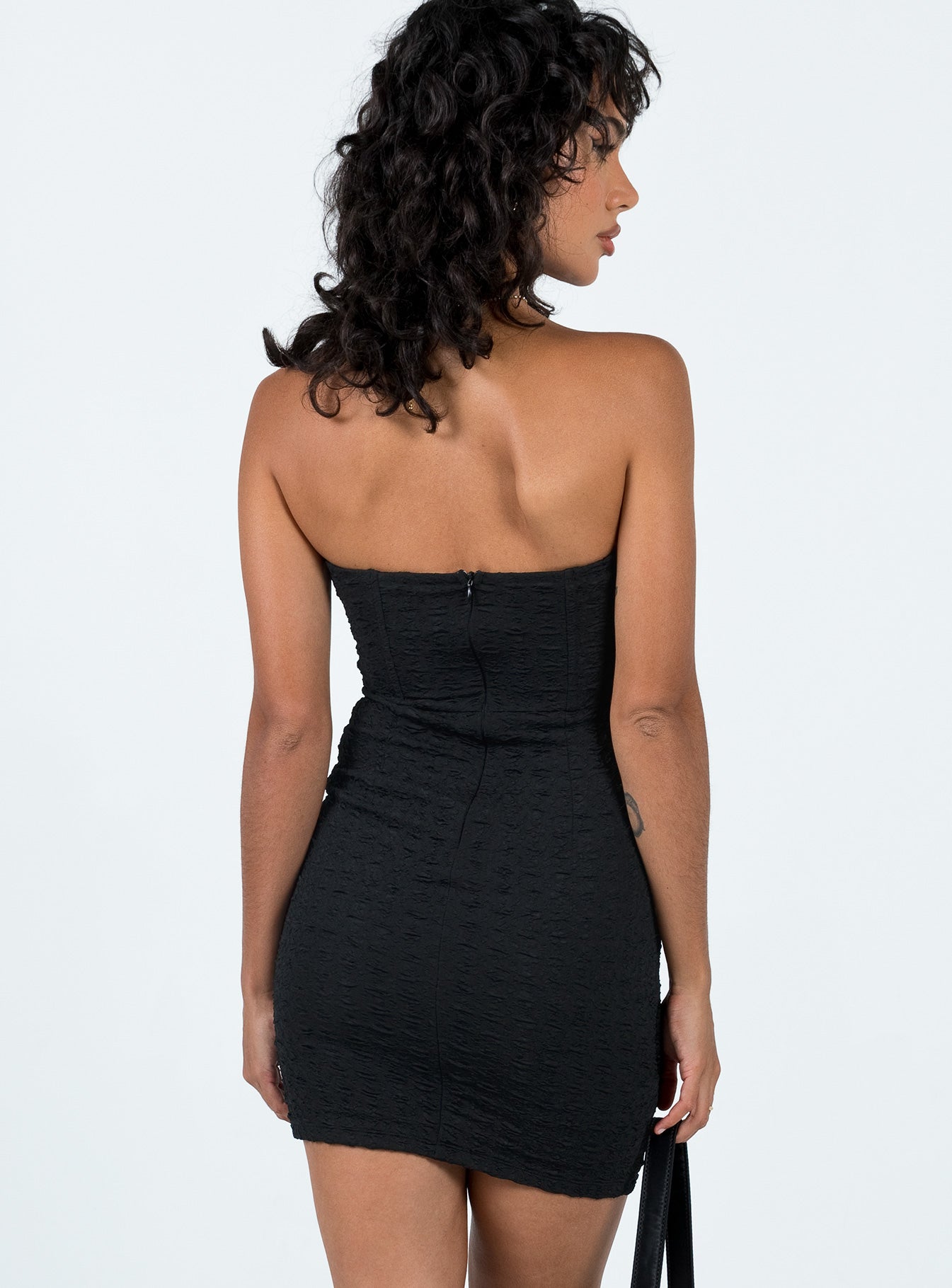 Avalon Strapless Mini Dress Black - Image 5