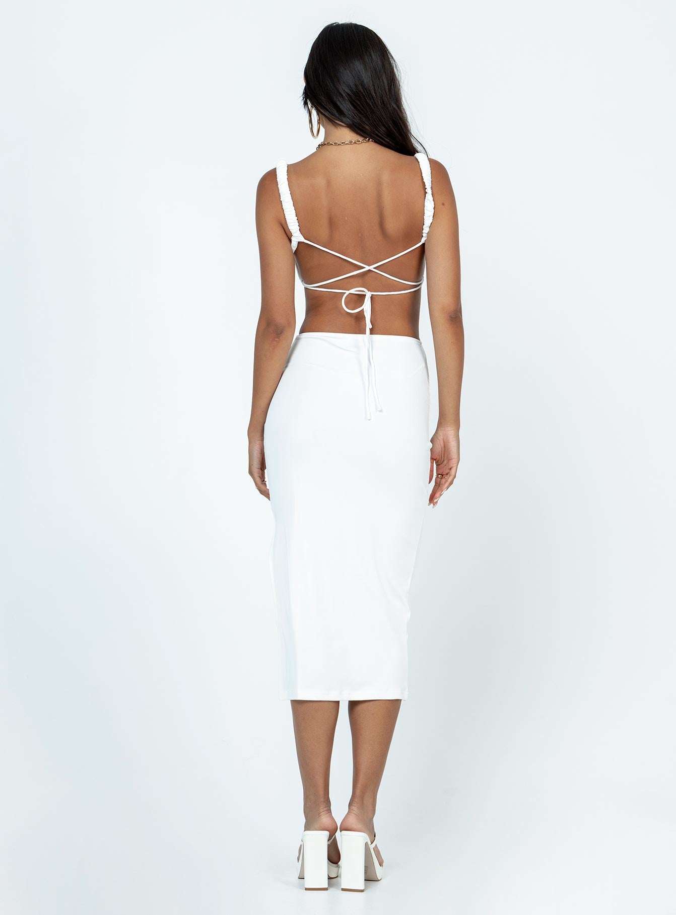 Lainey Midi Dress White - Image 5