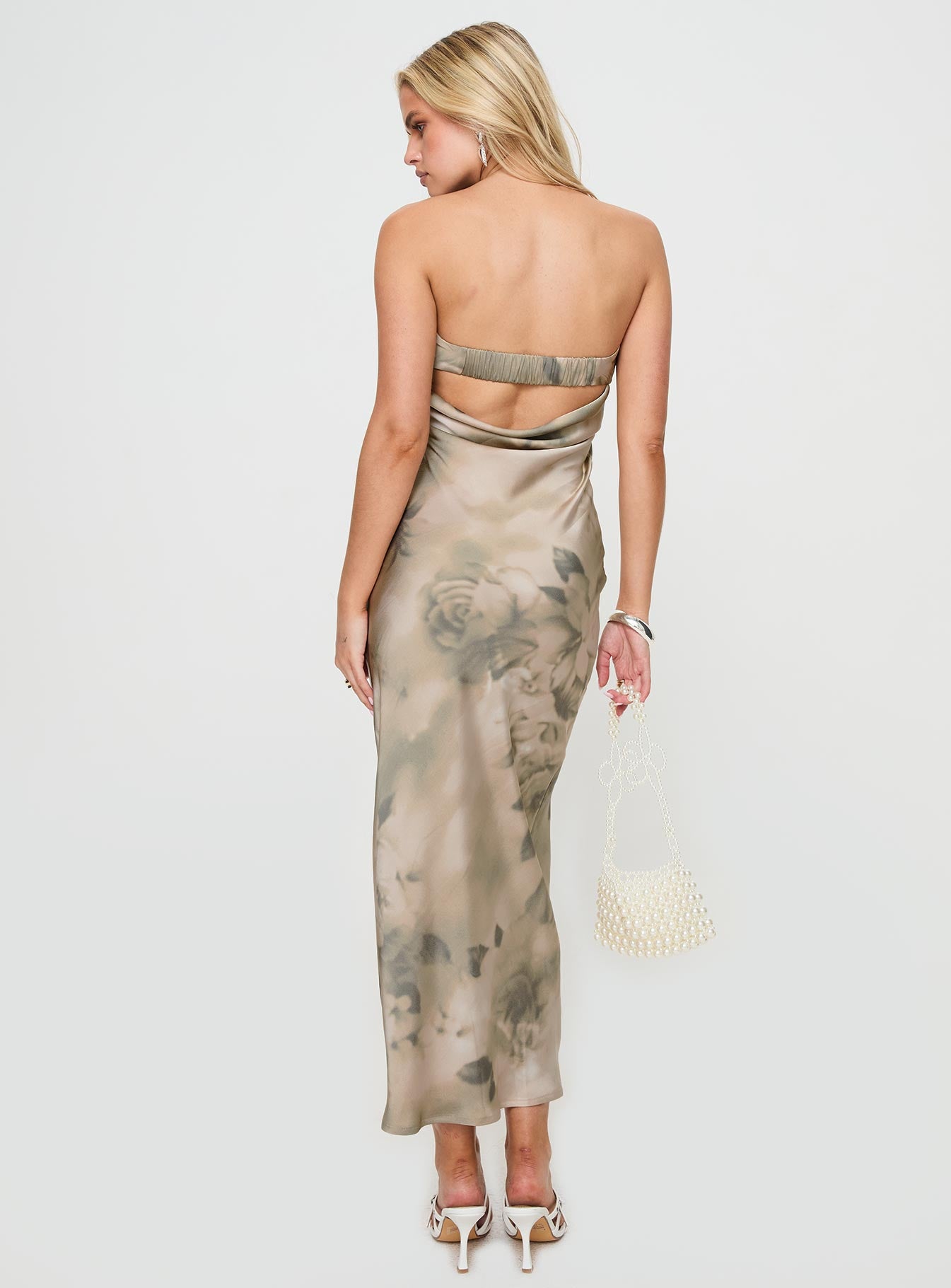 Voices Strapless Maxi Dress Cream Floral - Image 5