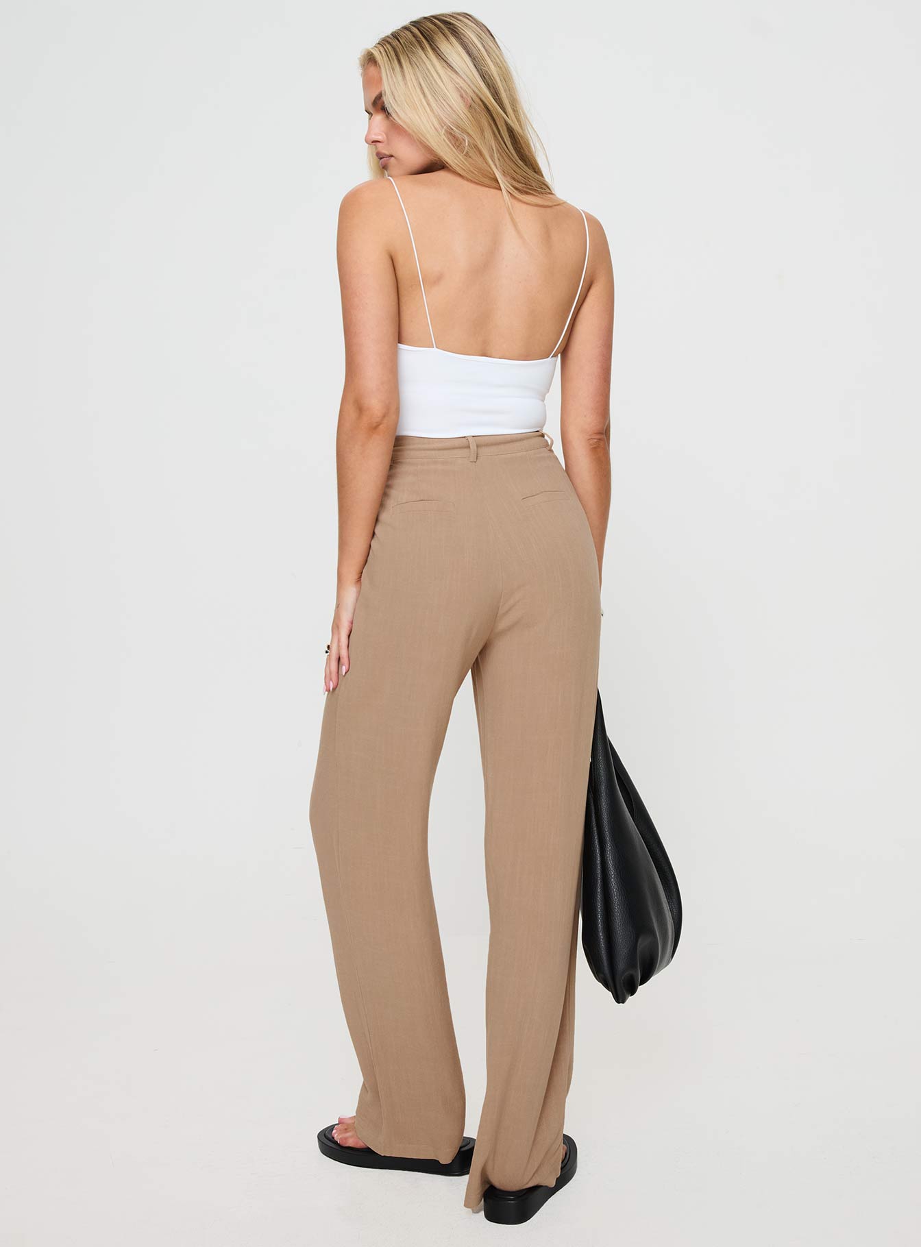 Brenda Linen Blend Pants Beige - Image 5