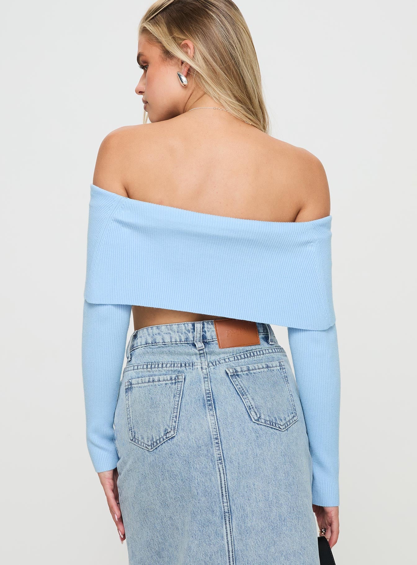 Hardele Off The Shoulder Top Blue - Image 4
