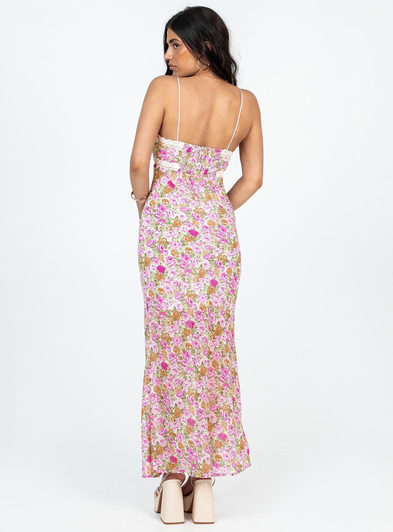 Emily Maxi Dress Pink Floral Petite - Image 5