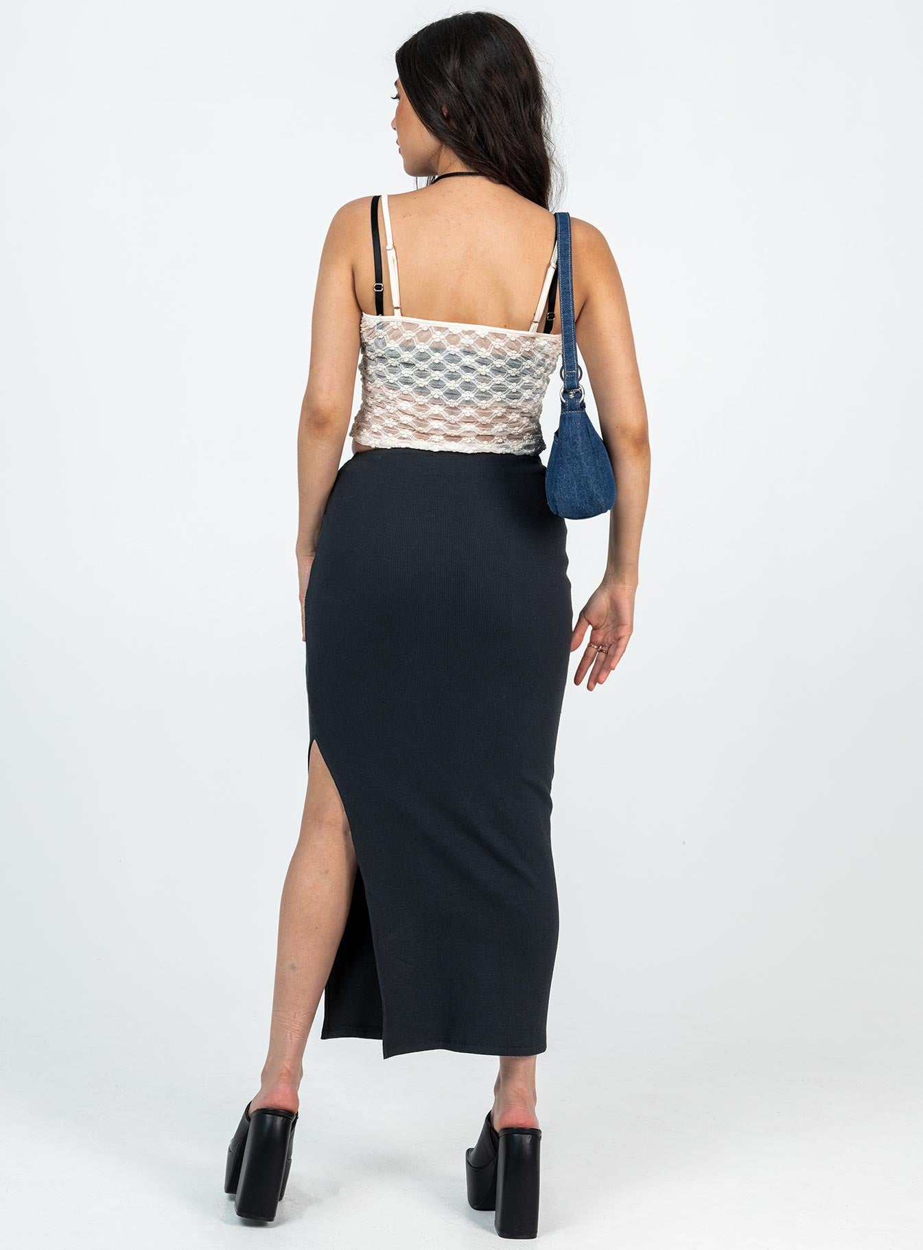 Abigail Midi Skirt Black Petite - Image 4