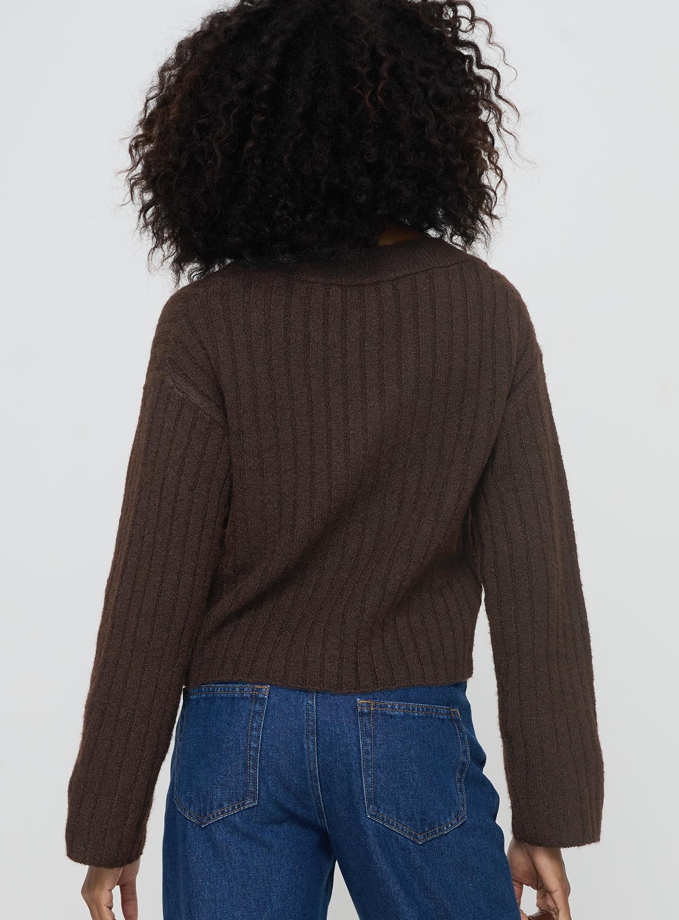 Romona Knit Cardigan Chocolate - Image 5