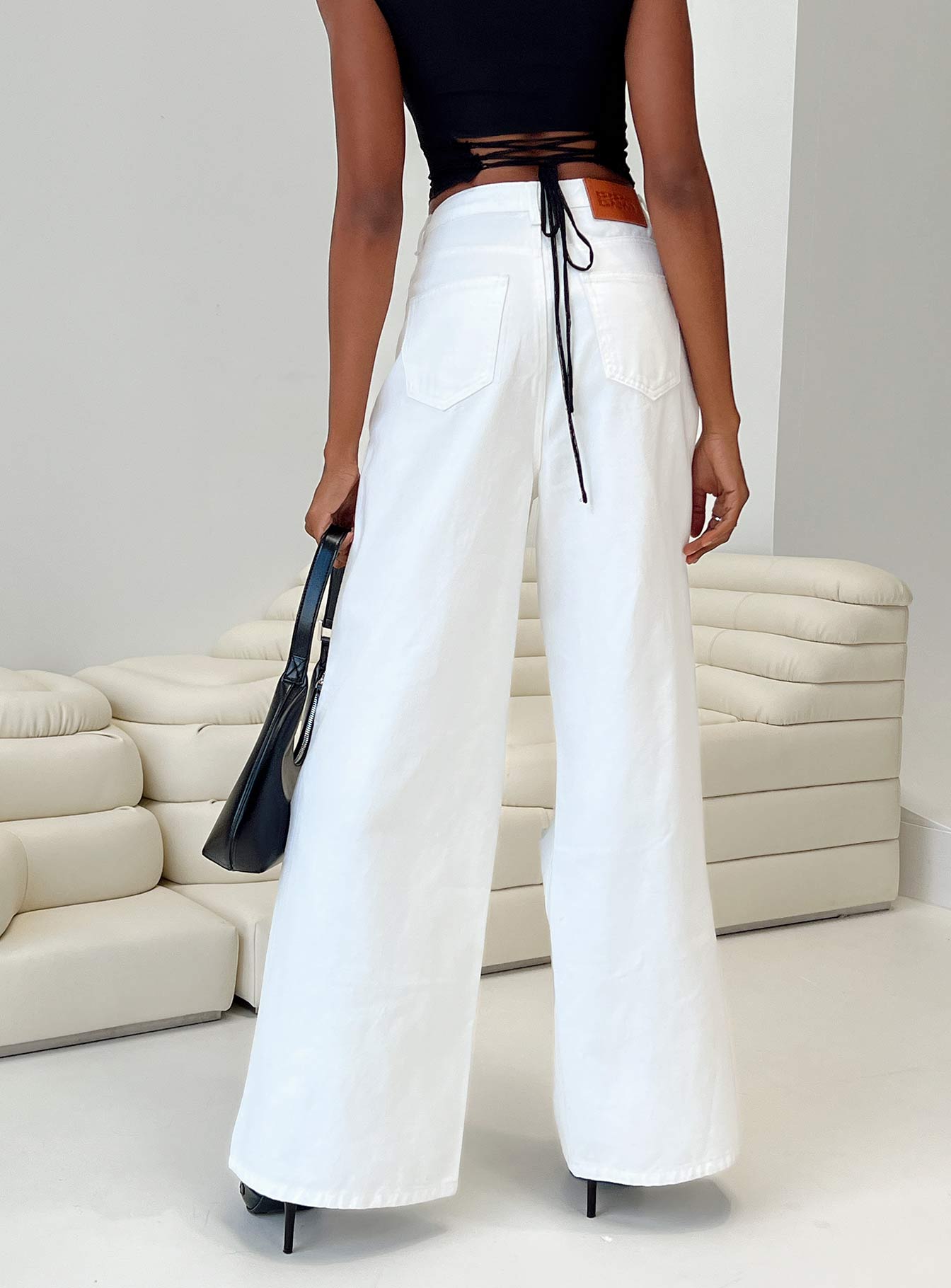 Chavez Wide Leg Jeans White Denim - Image 4