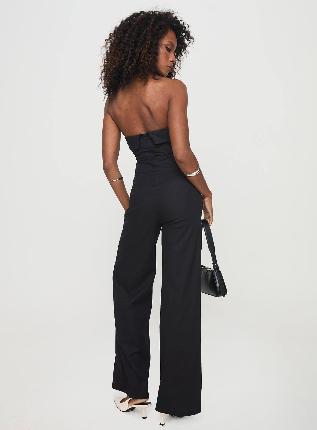 Luster Strapless Jumpsuit Black - Image 5