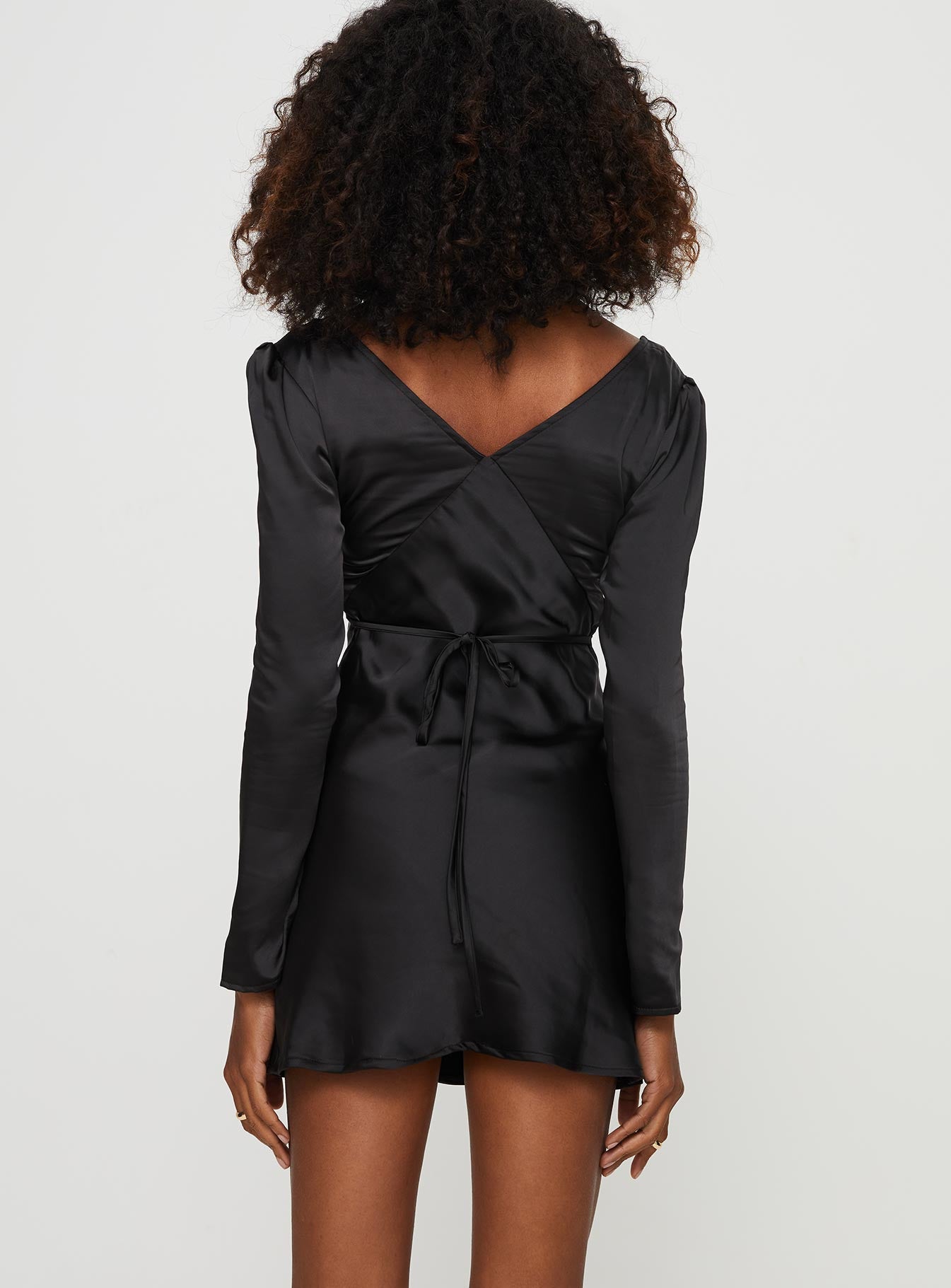 Nellie Long Sleeve Mini Dress Black - Image 5