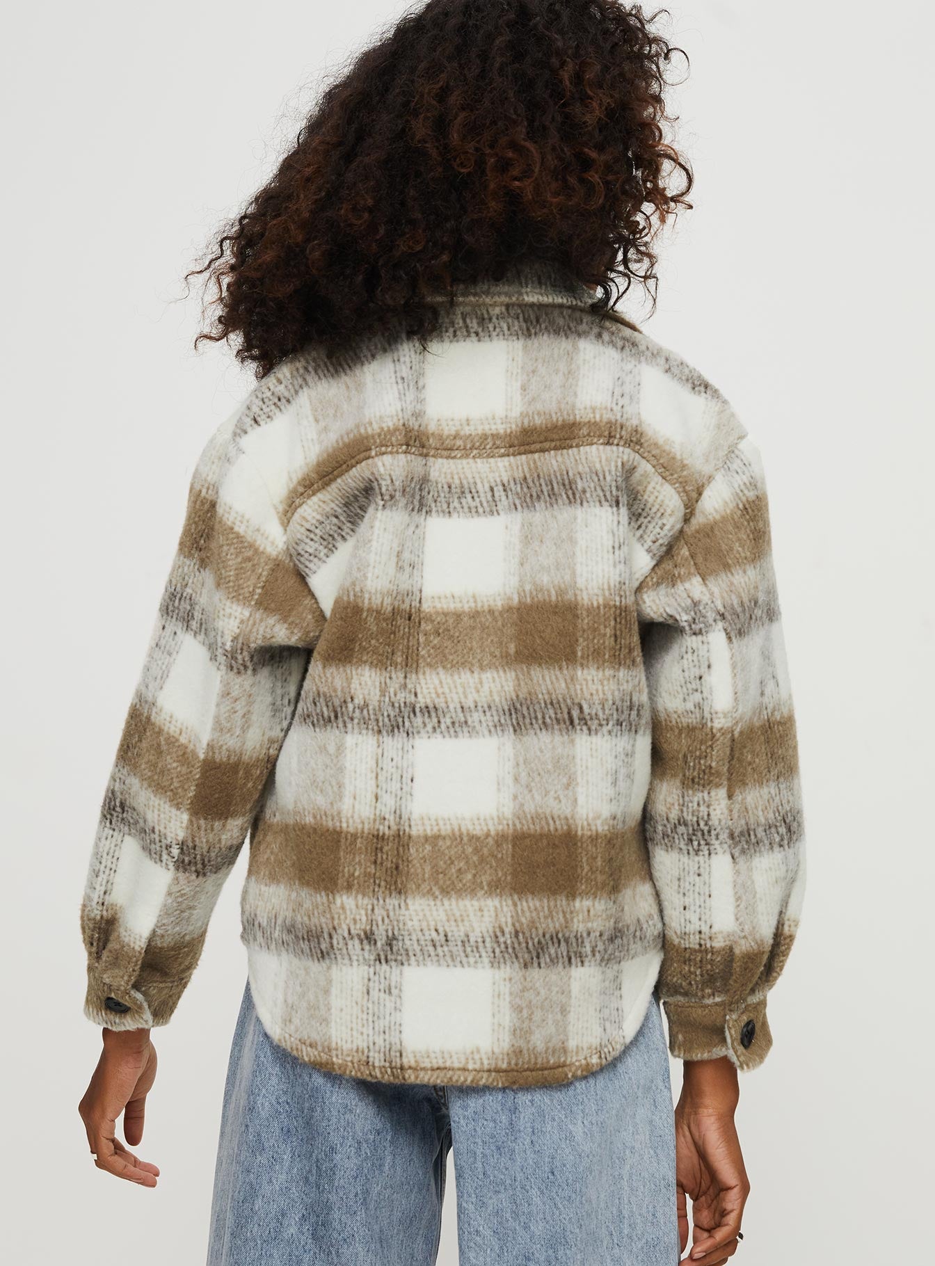 Kreppel Plaid Shacket Brown - Image 5