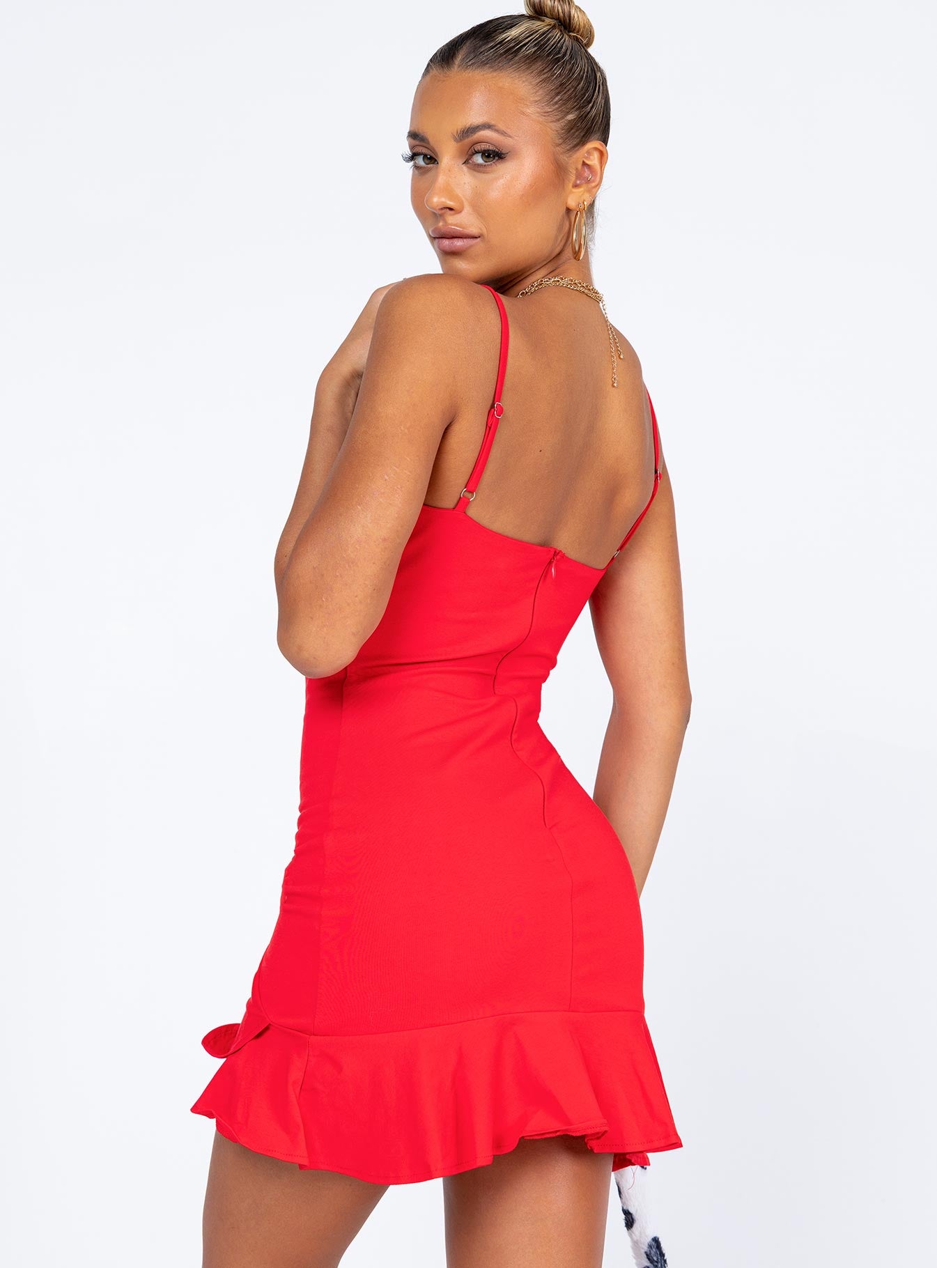Kiribati Mini Dress Red - Image 5