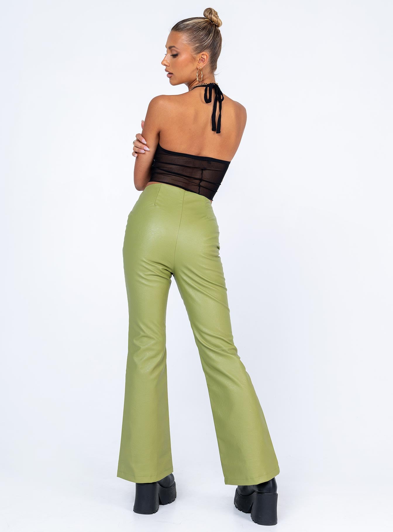 Harvey PU Pants Green - Image 5