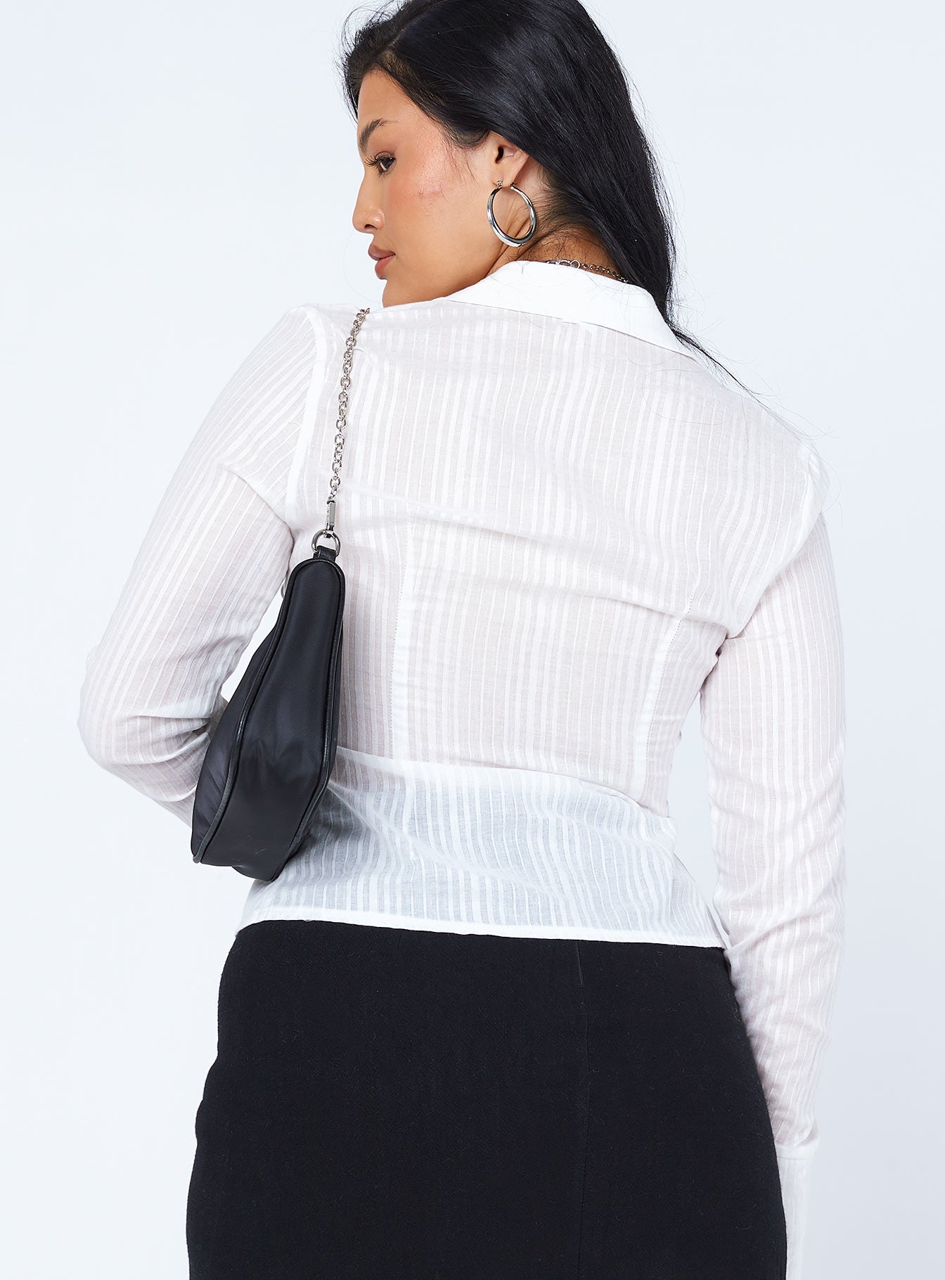 Nial Long Sleeve Top White - Image 5