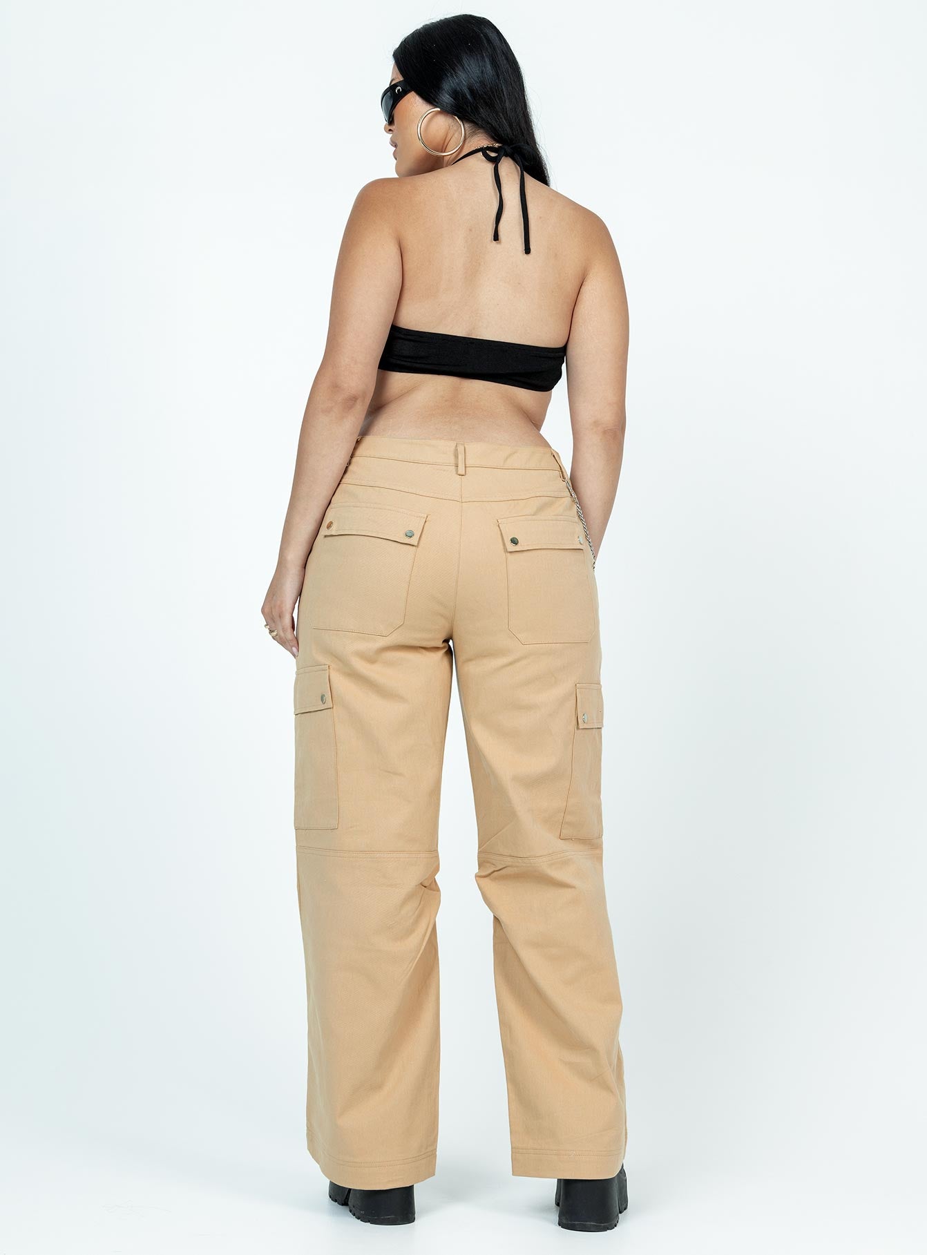 Fallout Mid Rise Cargo Pants Beige - Image 5