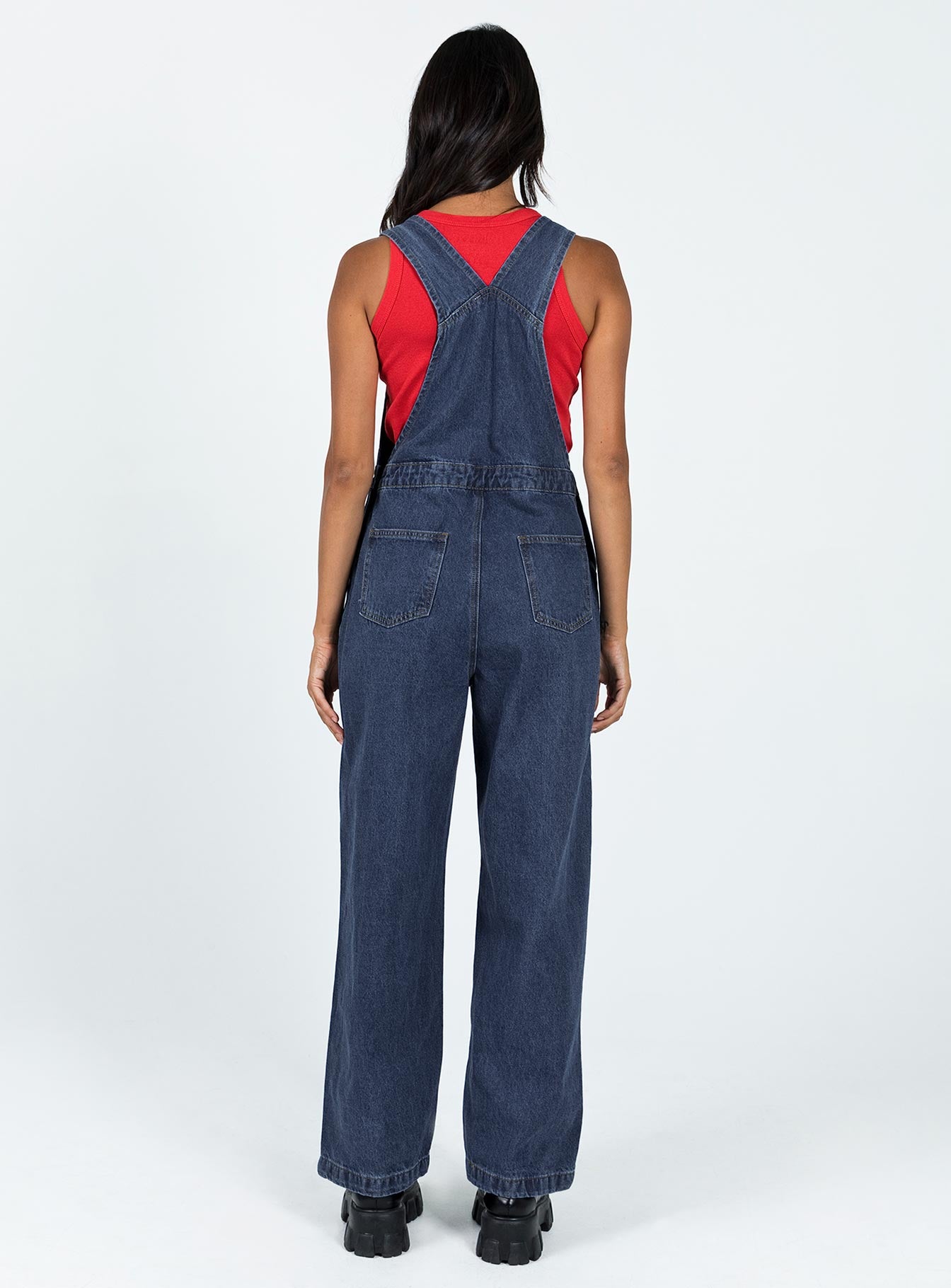 Kacey Long Overalls Mid Blue - Image 5