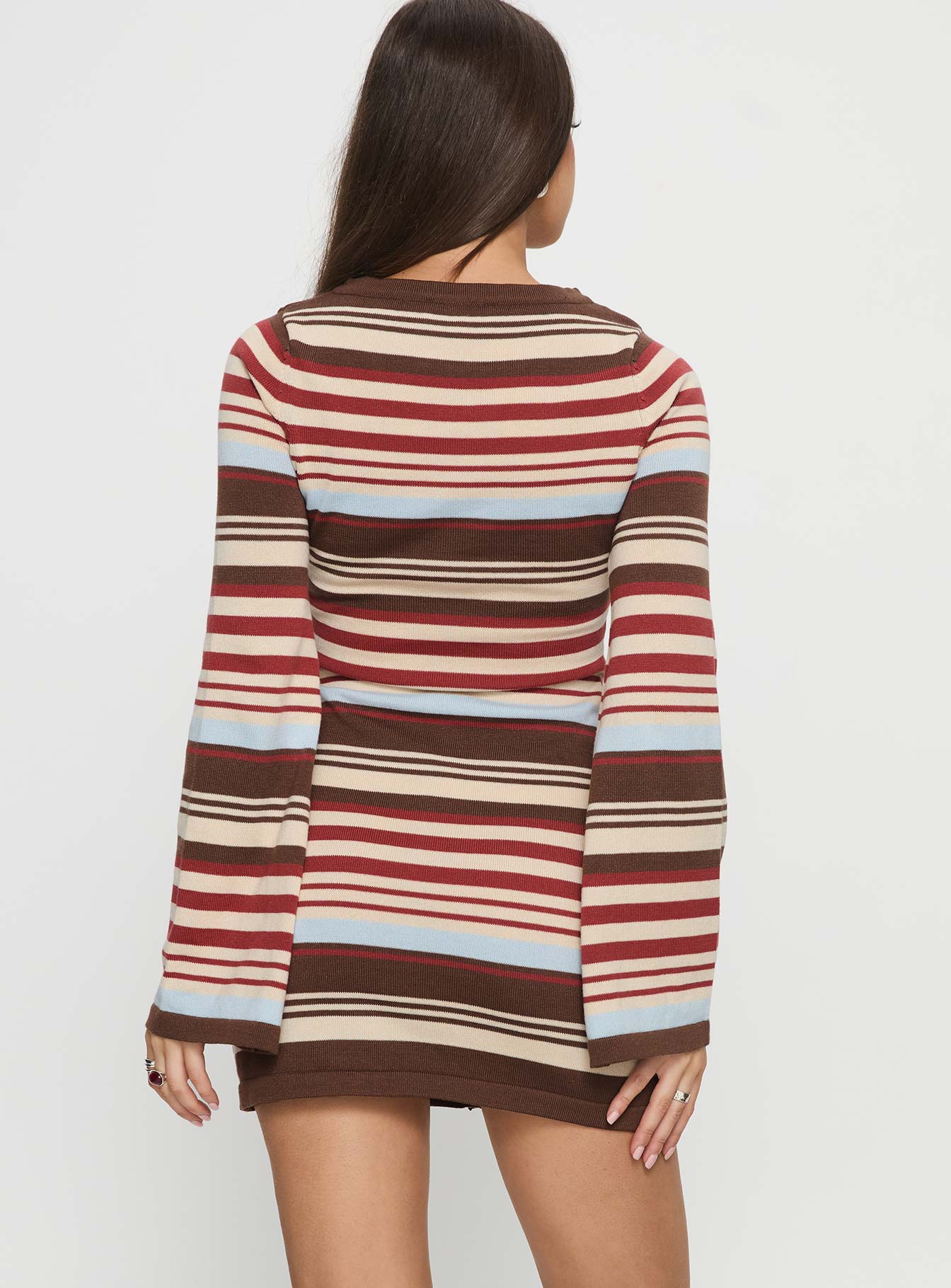 Norelai Long Sleeve Knit Mini Dress Multi Stripe - Image 5
