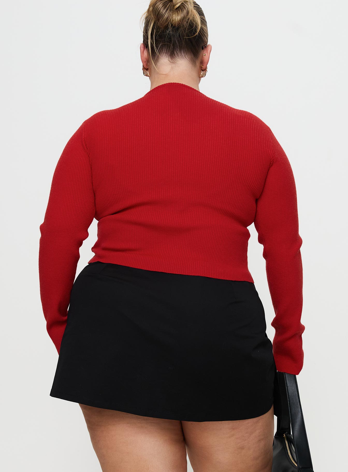 Suzu Long Sleeve Knit Top Red Curve - Image 5