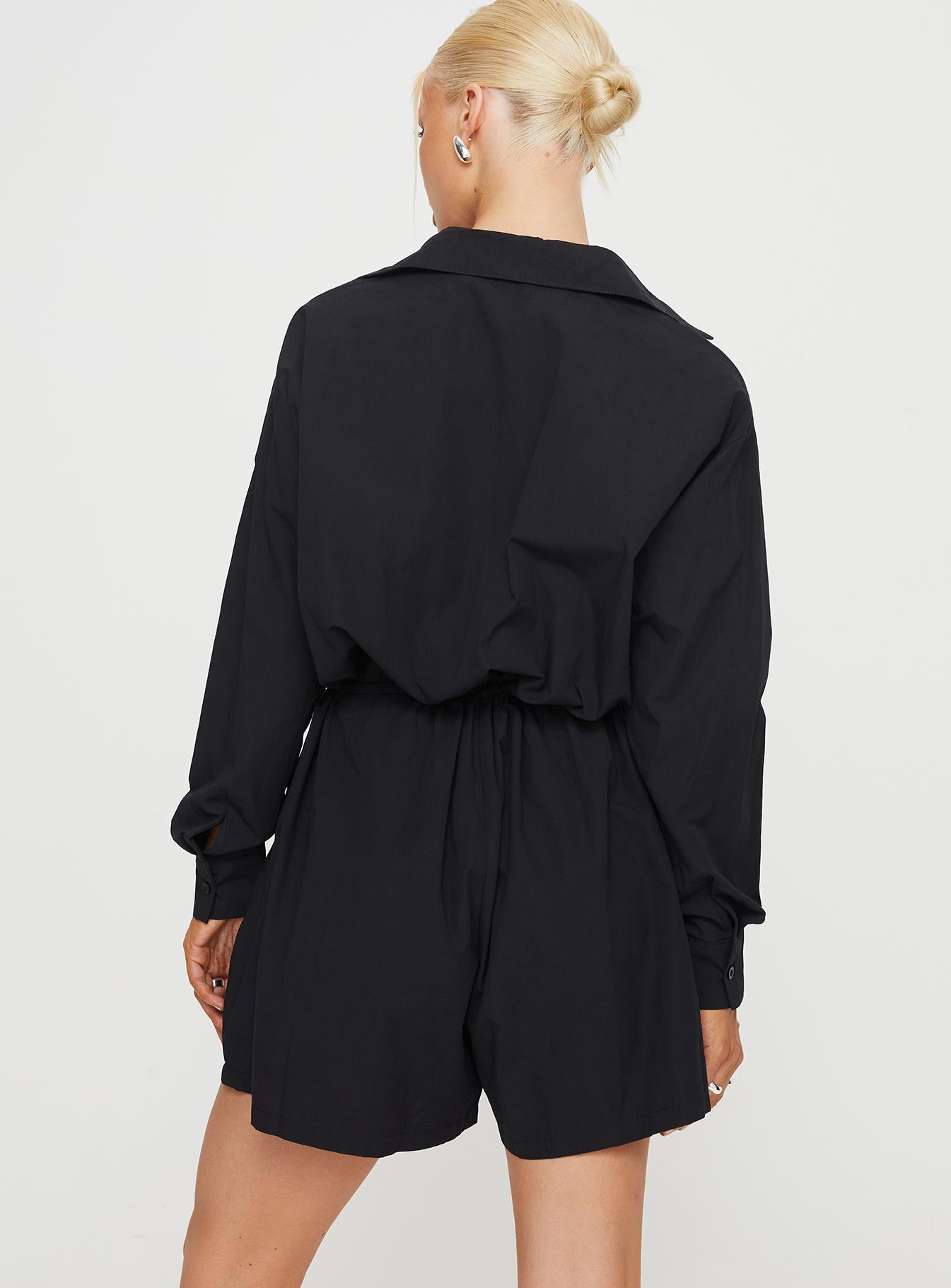 Enlighten Me Long Sleeve Romper Black - Image 4