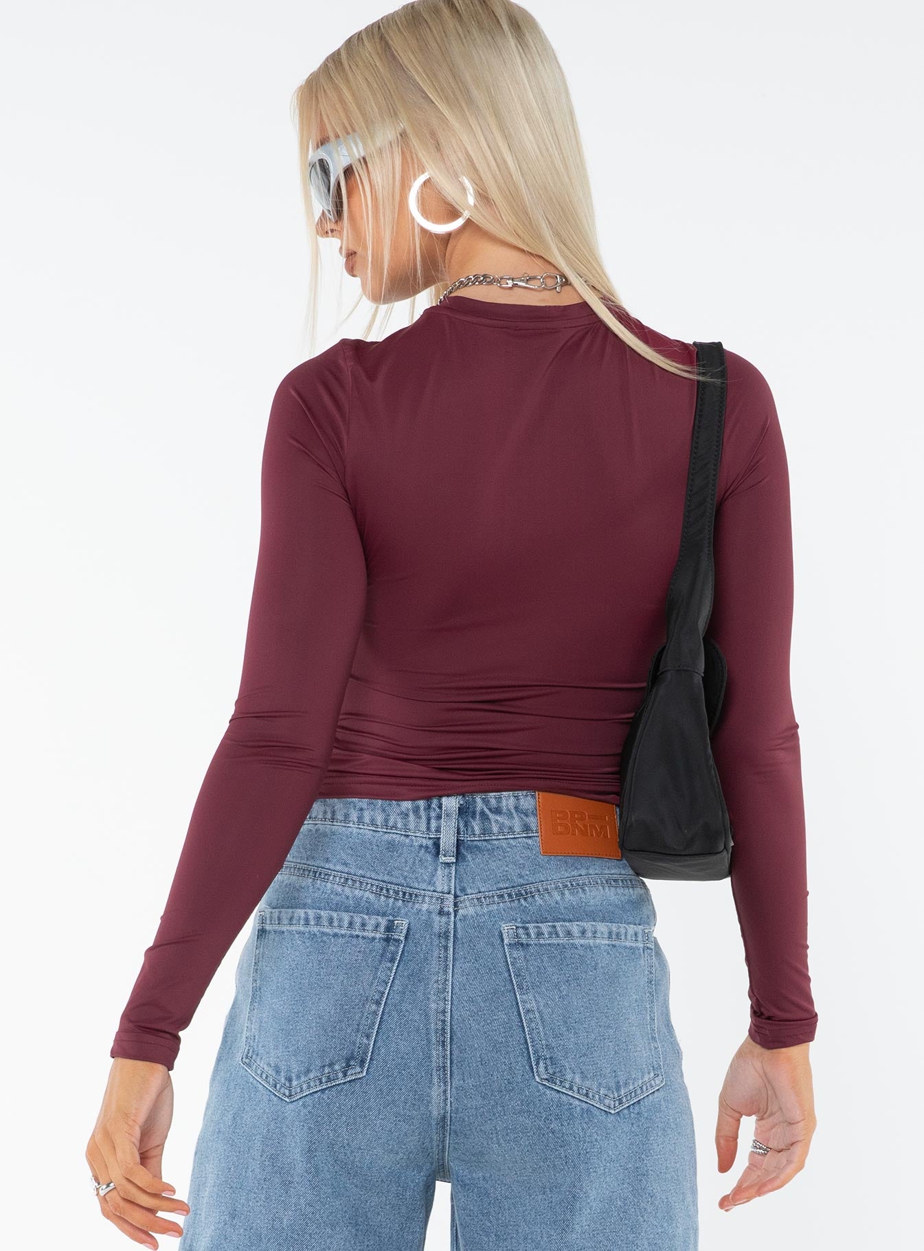 Arnim Long Sleeve Top Wine - Image 5