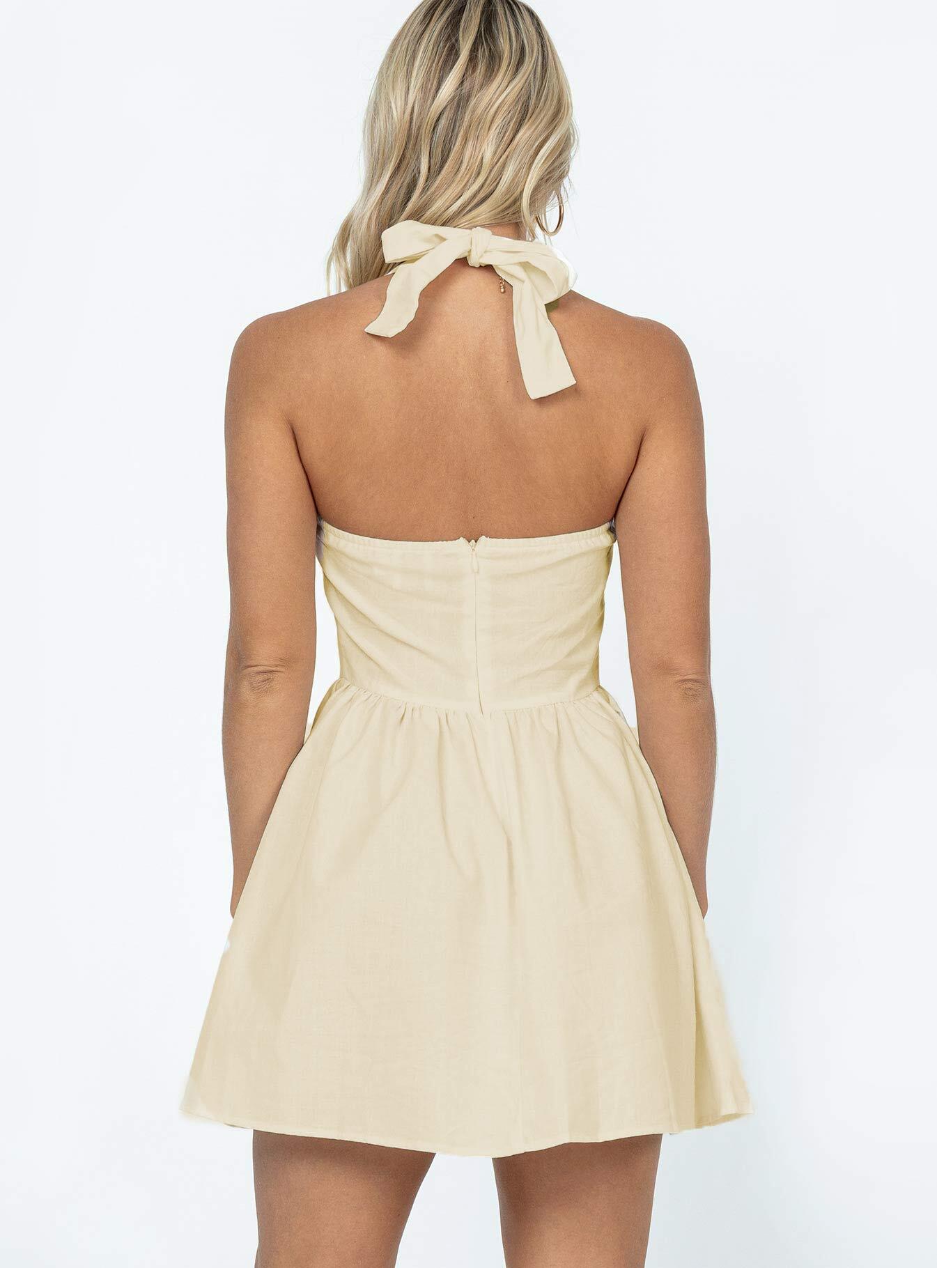 Lyle Mini Dress Cream - Image 4