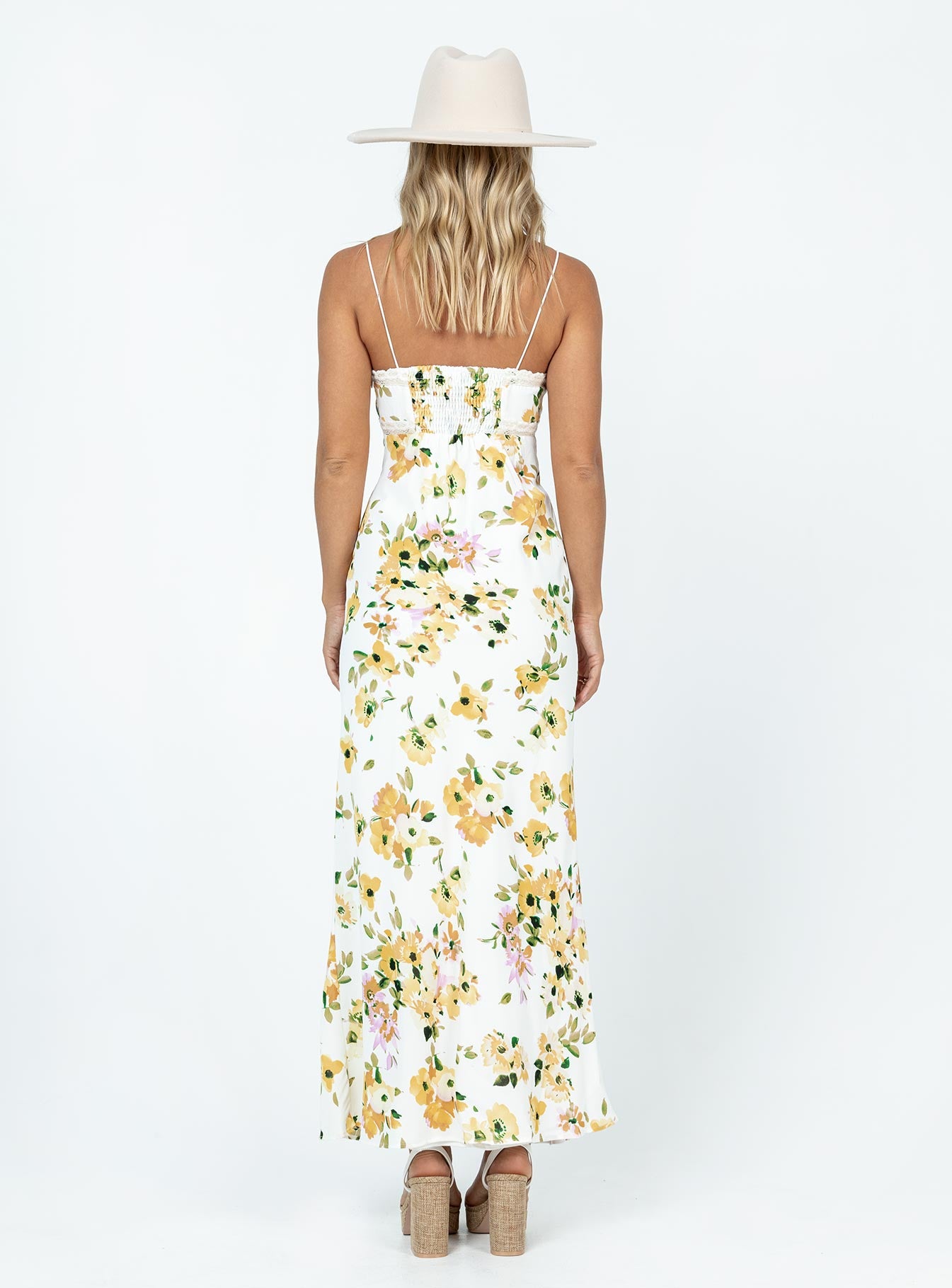 Emily Maxi Dress White / Yellow Floral - Image 8