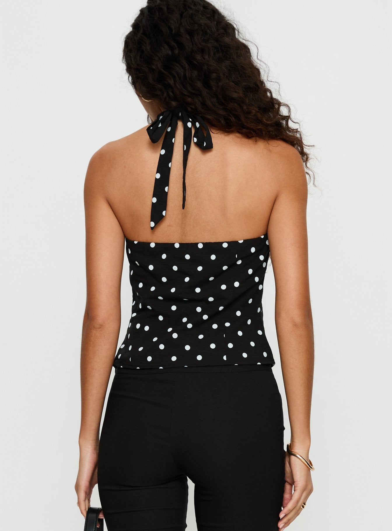 Alter Of Love Halter Top Black Polka - Image 5