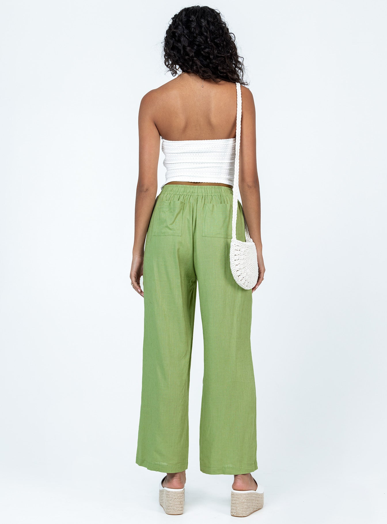 Louis Linen Blend Pants Light Green - Image 4