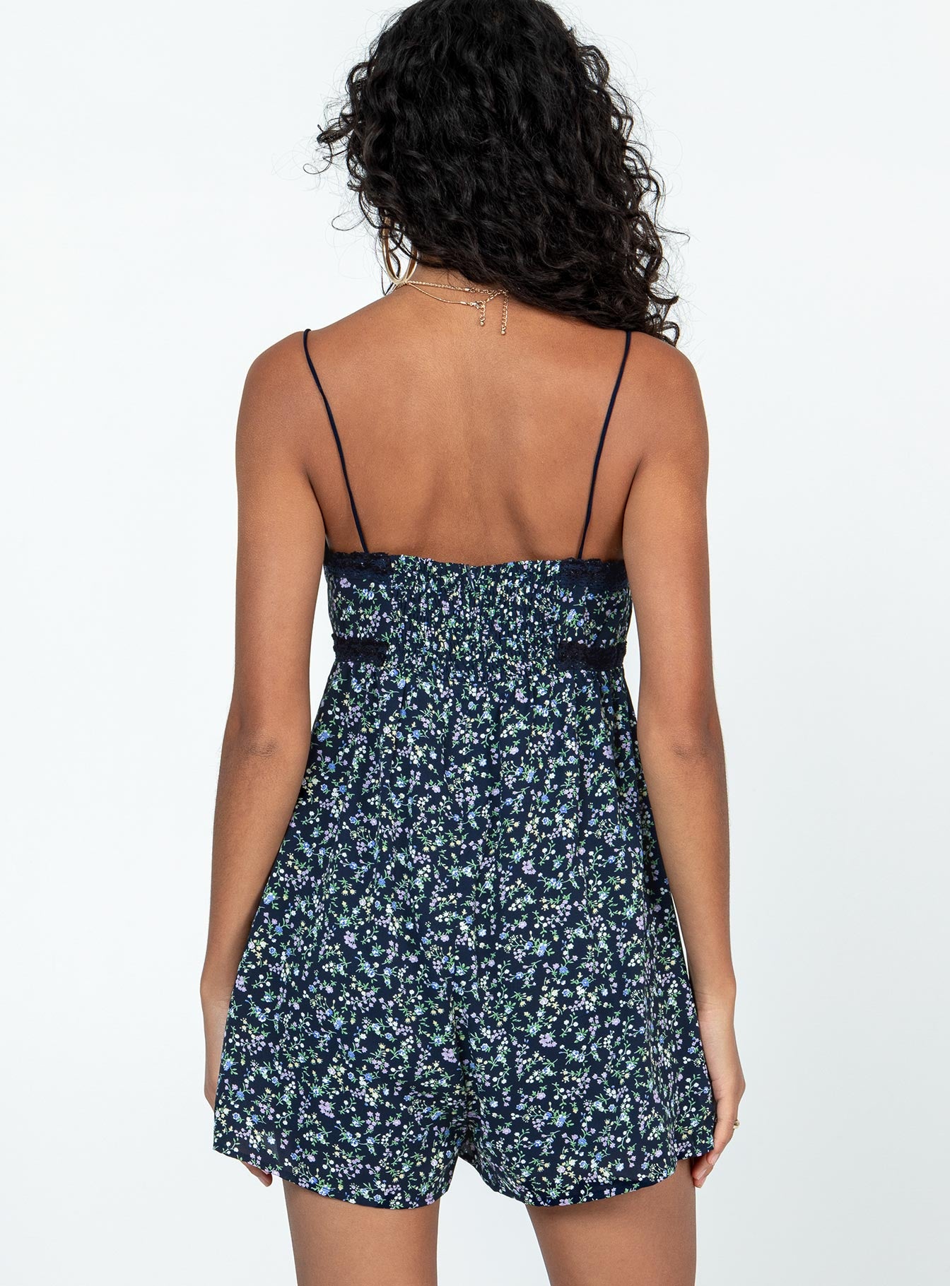 Emilee Floral Romper Navy - Image 4