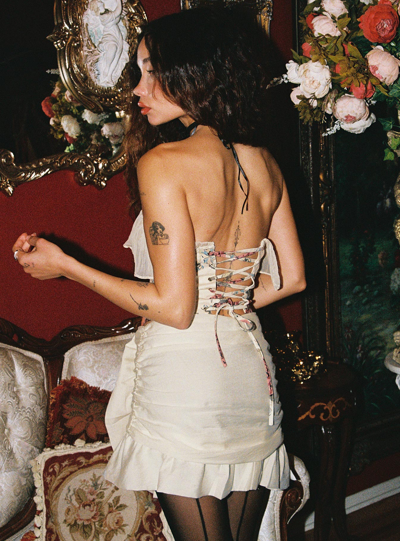 Loads Of Love Low Rise Mini Skirt Champagne - Image 4