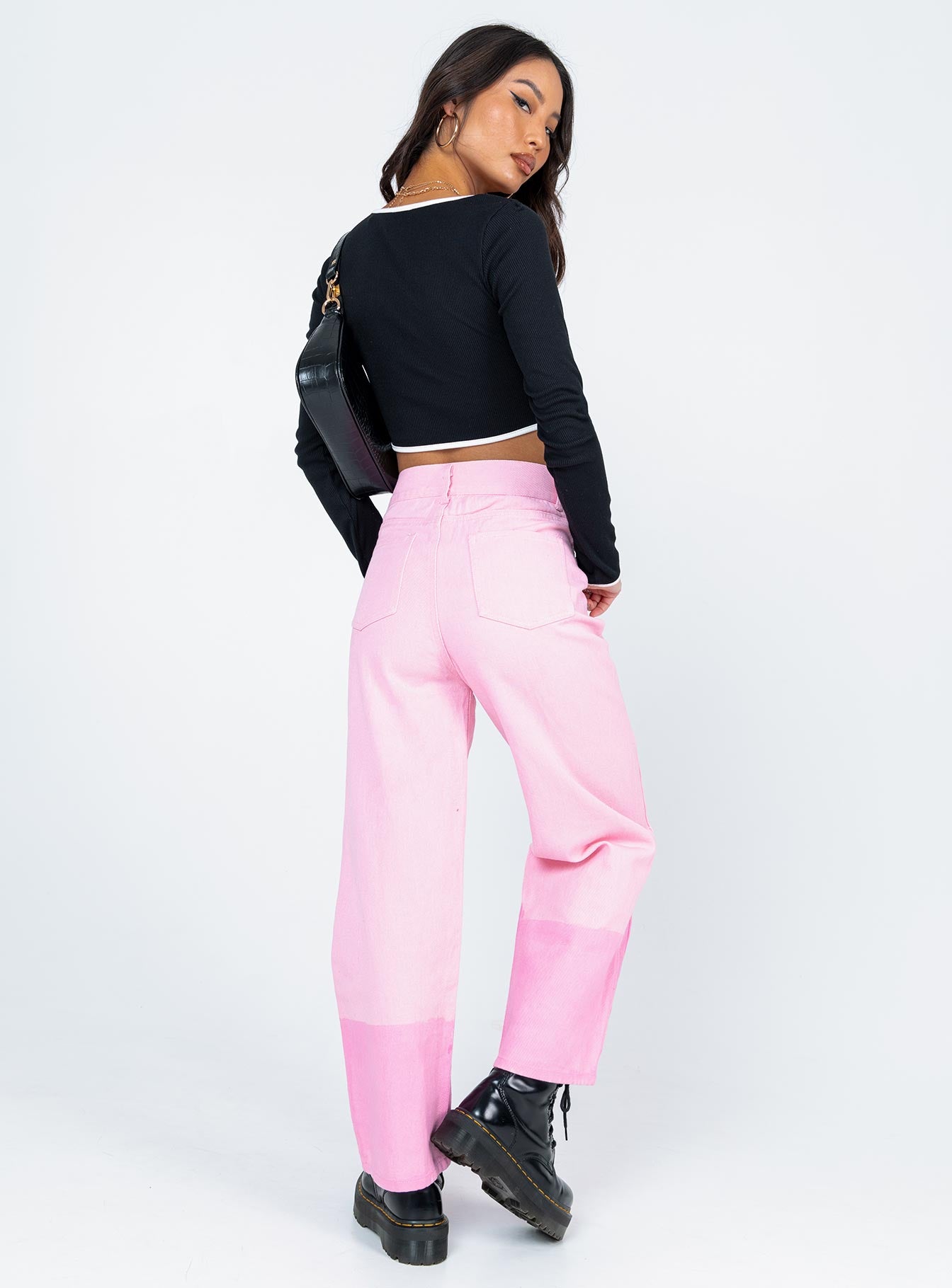Cameran Straight Leg Denim Jeans Pink - Image 6