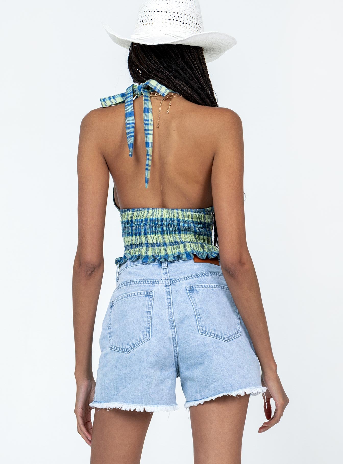 Geneva Light Wash Denim Shorts - Image 5